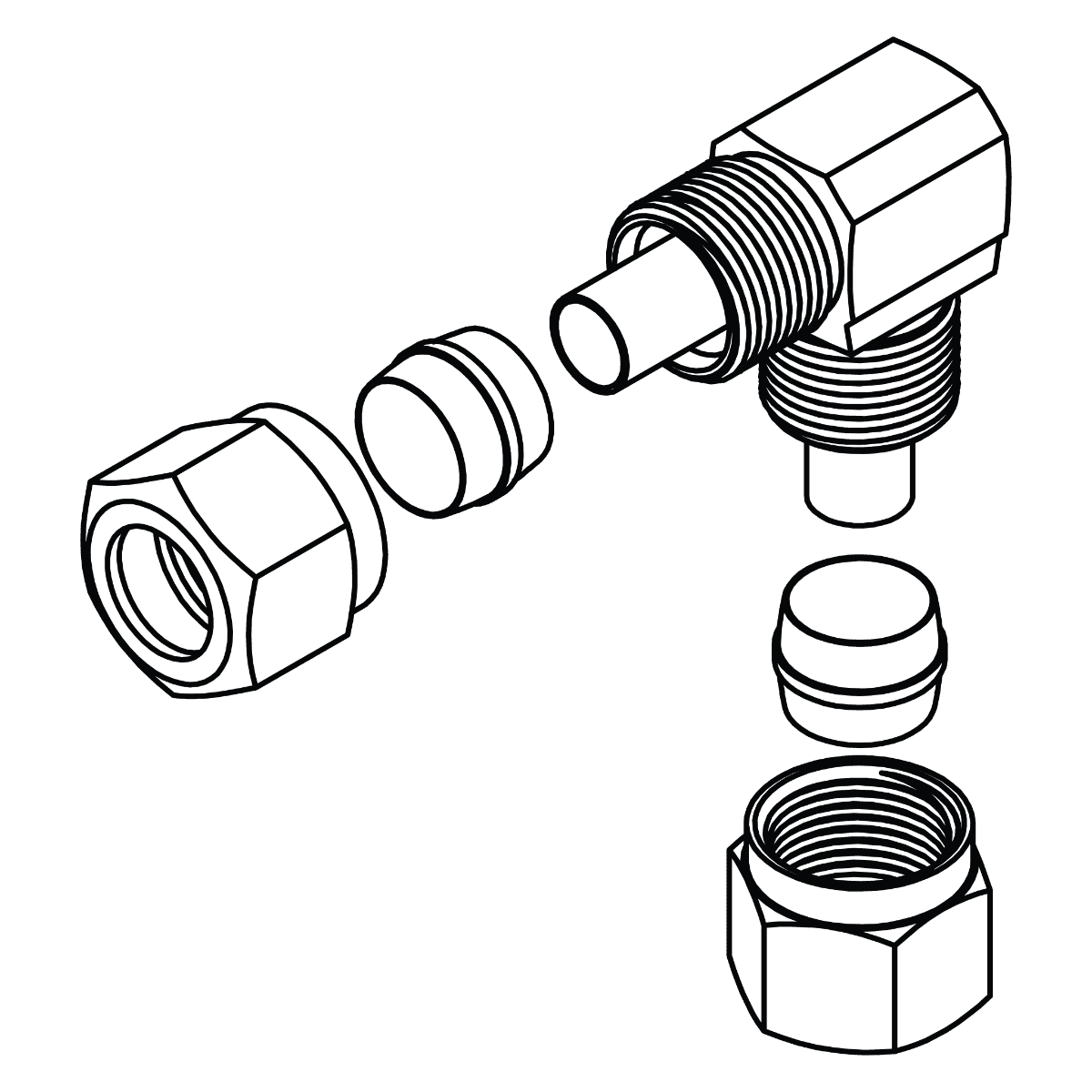 Tube Union Elbow 90&deg;
