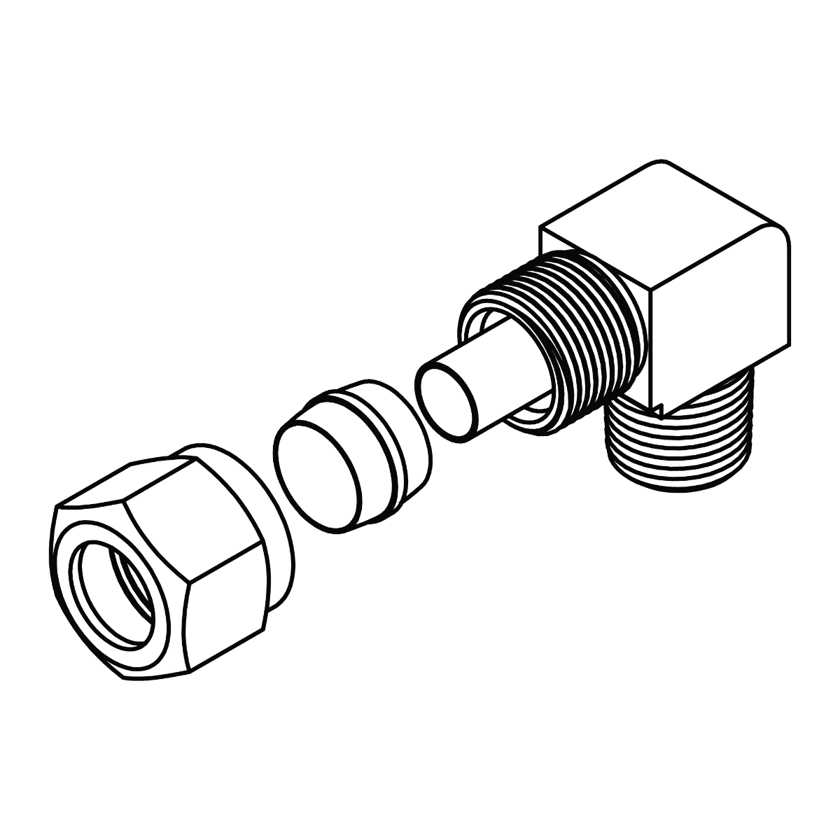 Tube to Pipe Elbow 90&deg;