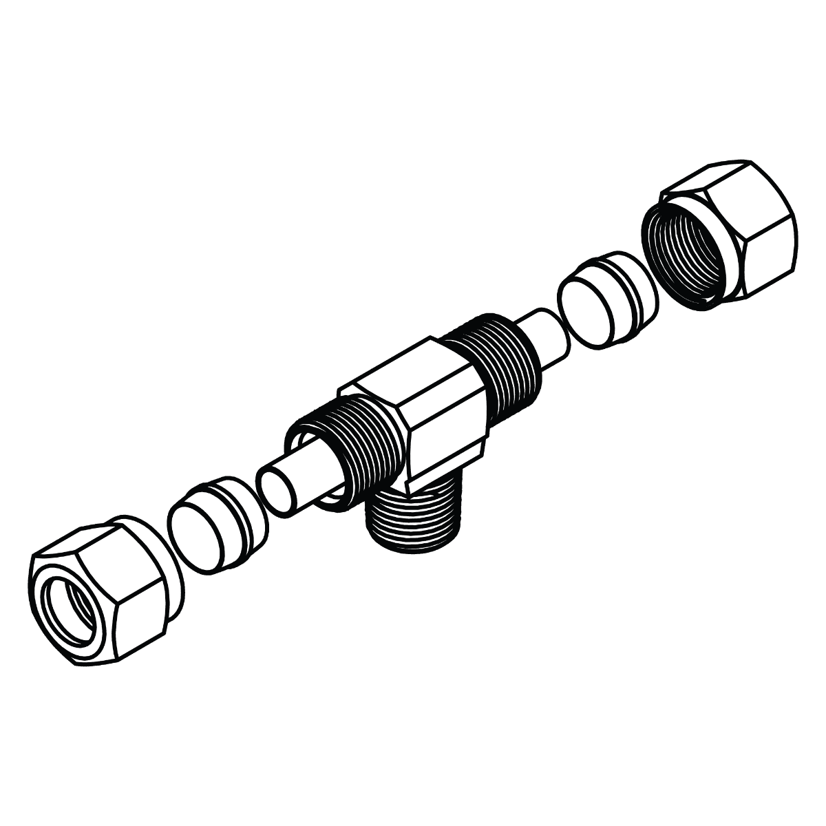 Tube to Pipe Branch Tee