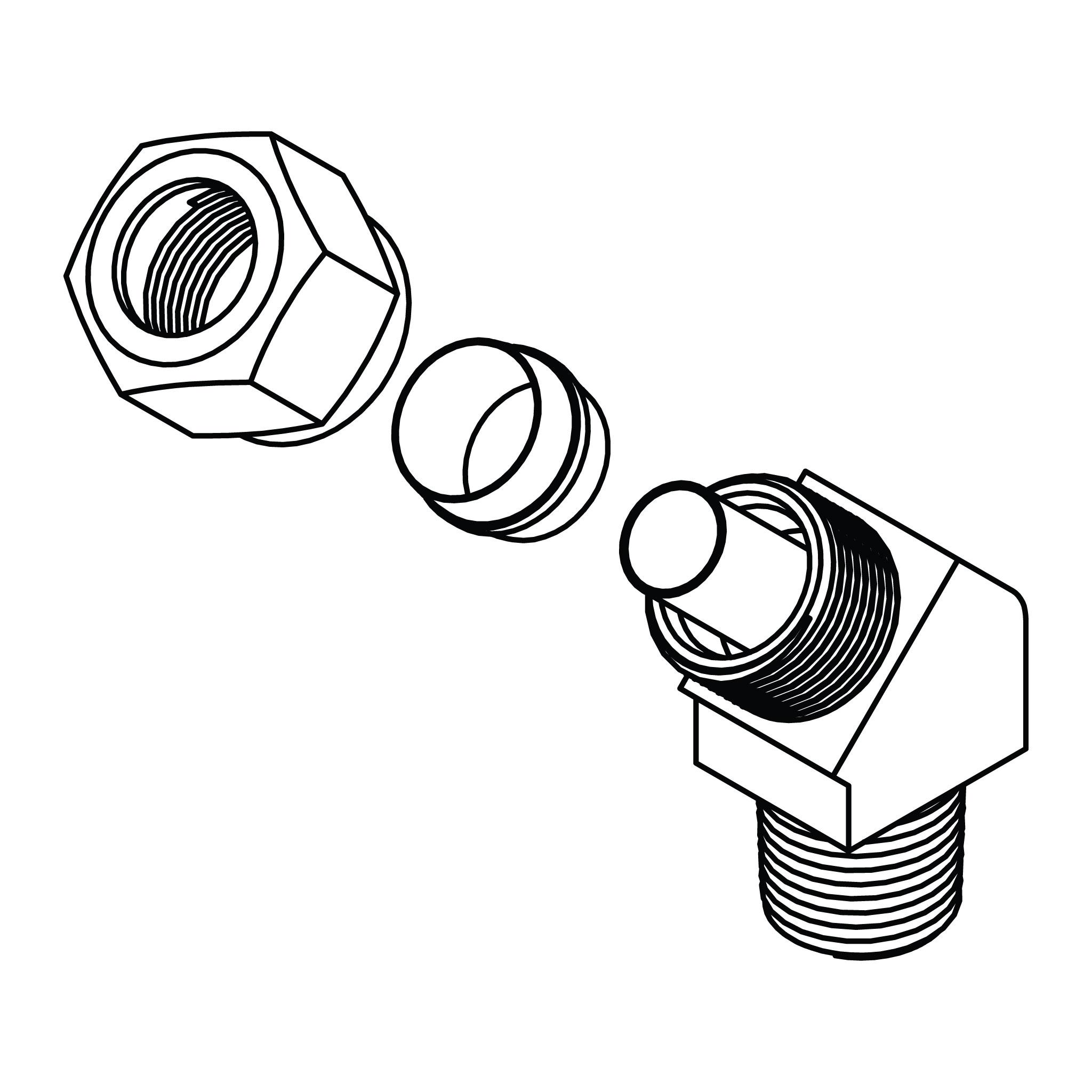 Tube to Pipe Elbow 45&deg;