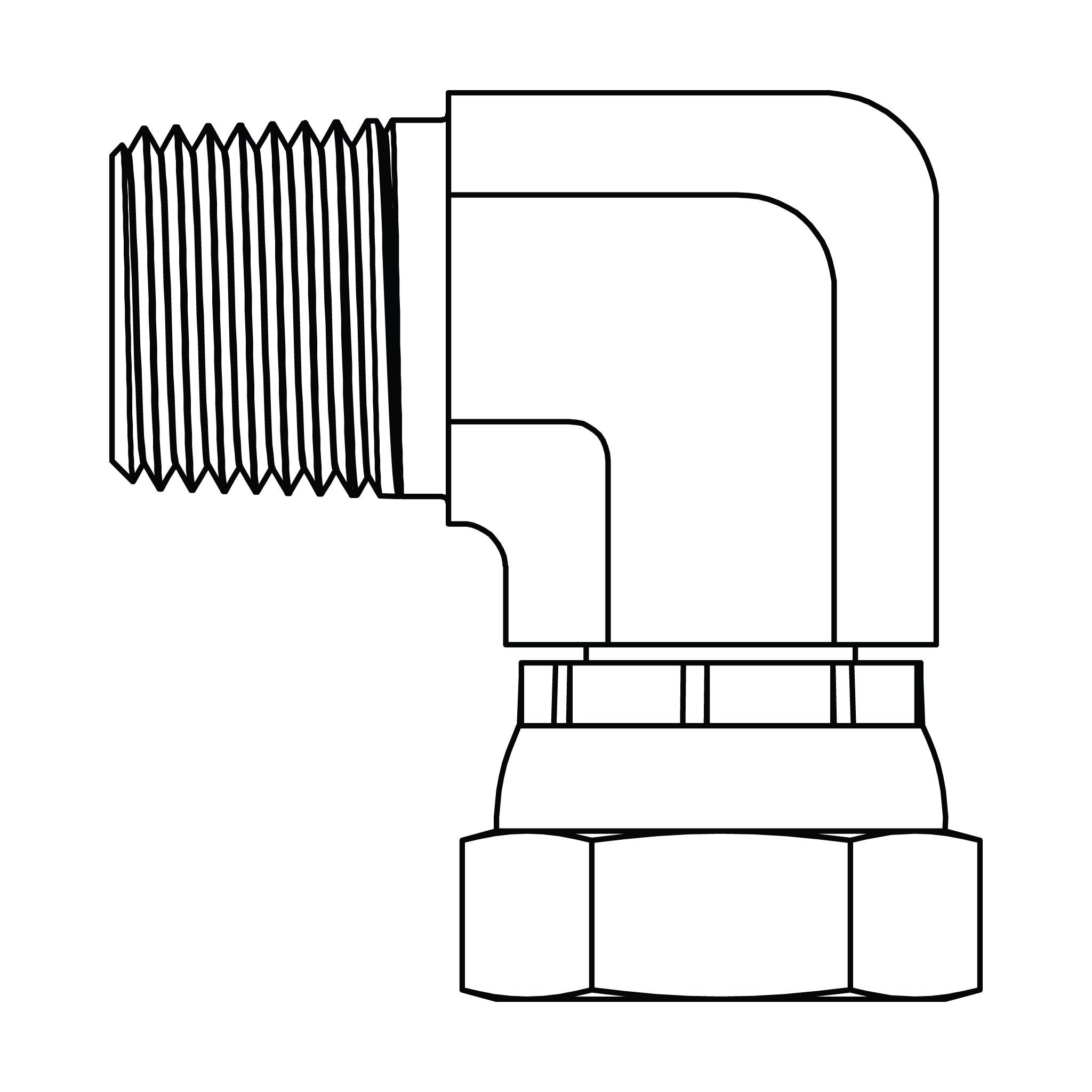 Restricted Pipe to Pipe Swivel Elbow 90&deg;