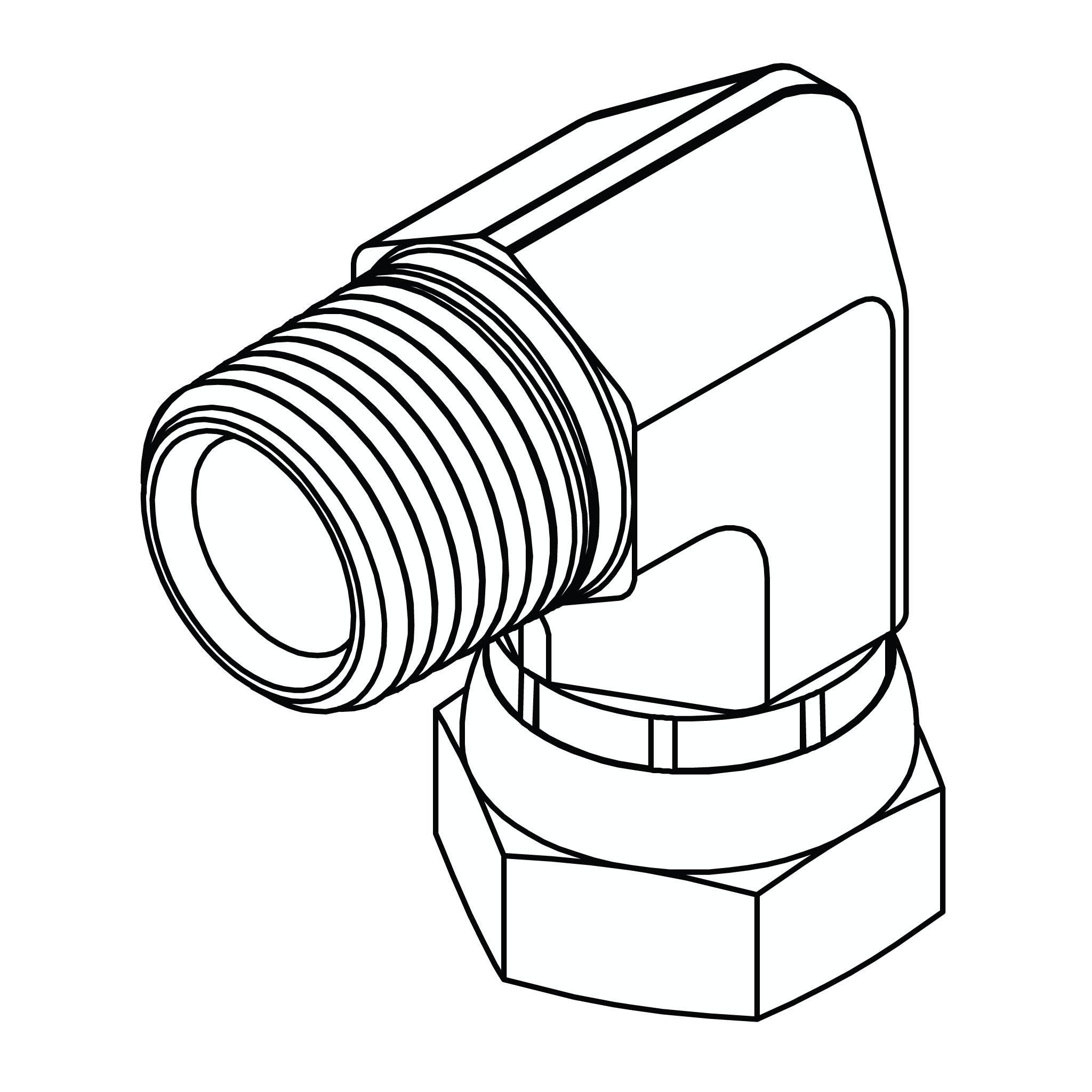 Restricted Pipe to Pipe Swivel Elbow 90&deg;