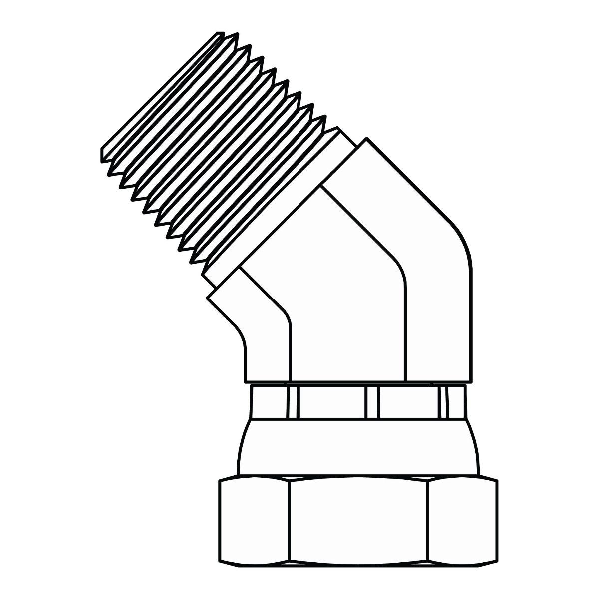 Pipe to Pipe Swivel Elbow 45&deg;