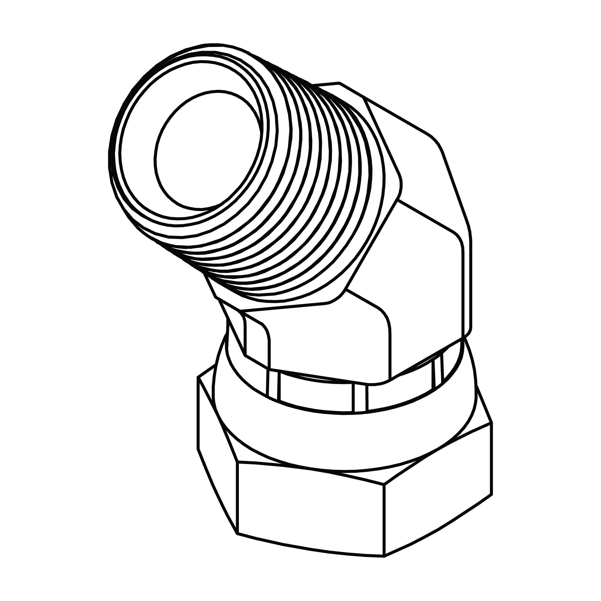 Pipe to Pipe Swivel Elbow 45&deg;