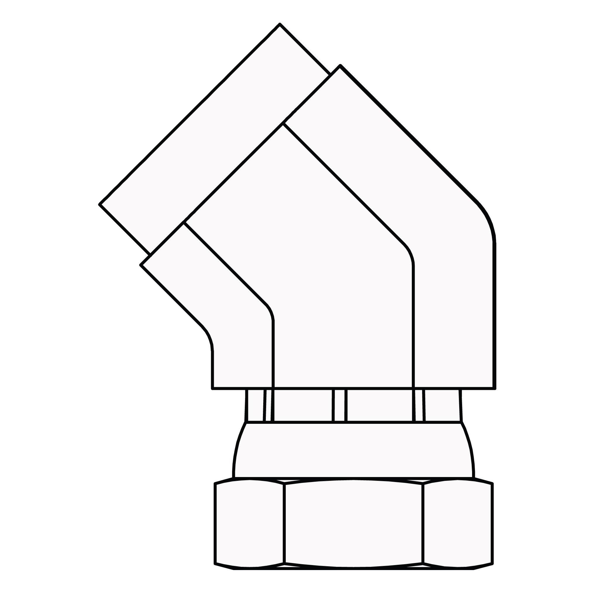 Pipe to Pipe Swivel Elbow 45&deg;
