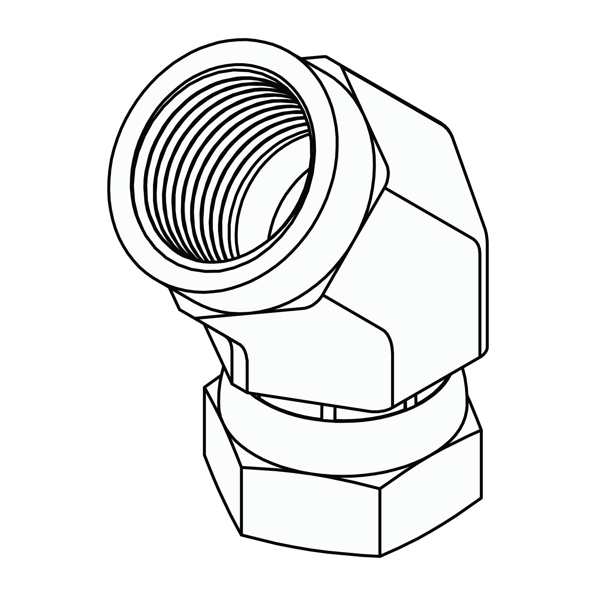 Pipe to Pipe Swivel Elbow 45&deg;