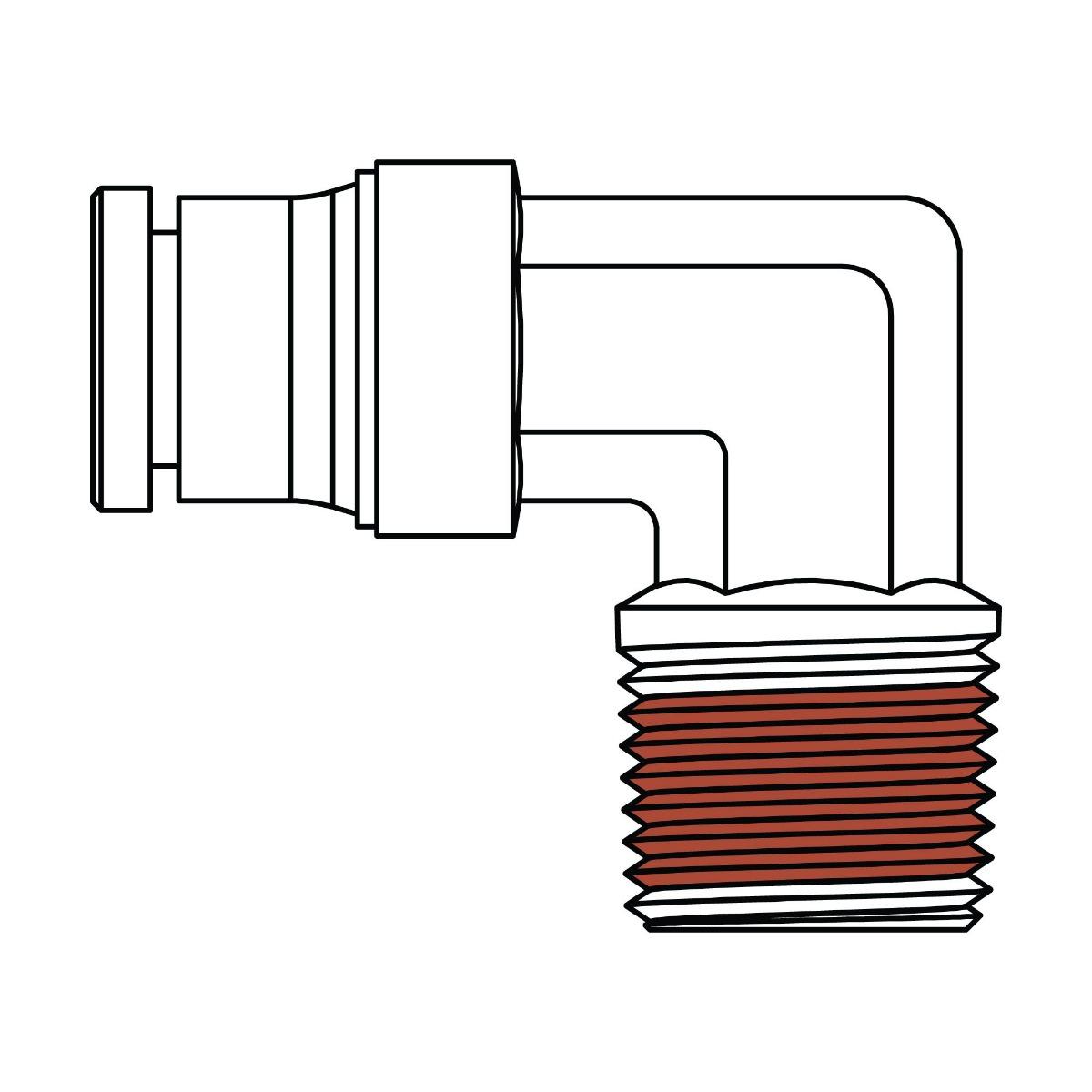 Tube to Pipe Elbow 90&deg;