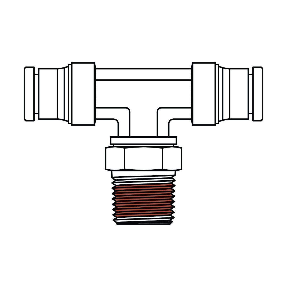 Tube to Pipe Swivel Branch Tee