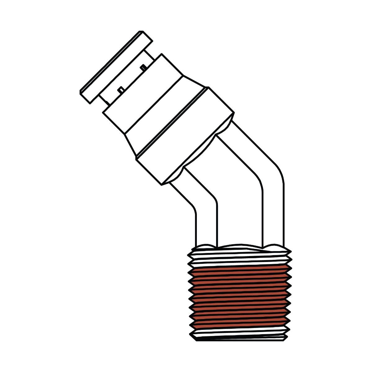 Tube to Pipe Elbow 45&deg;