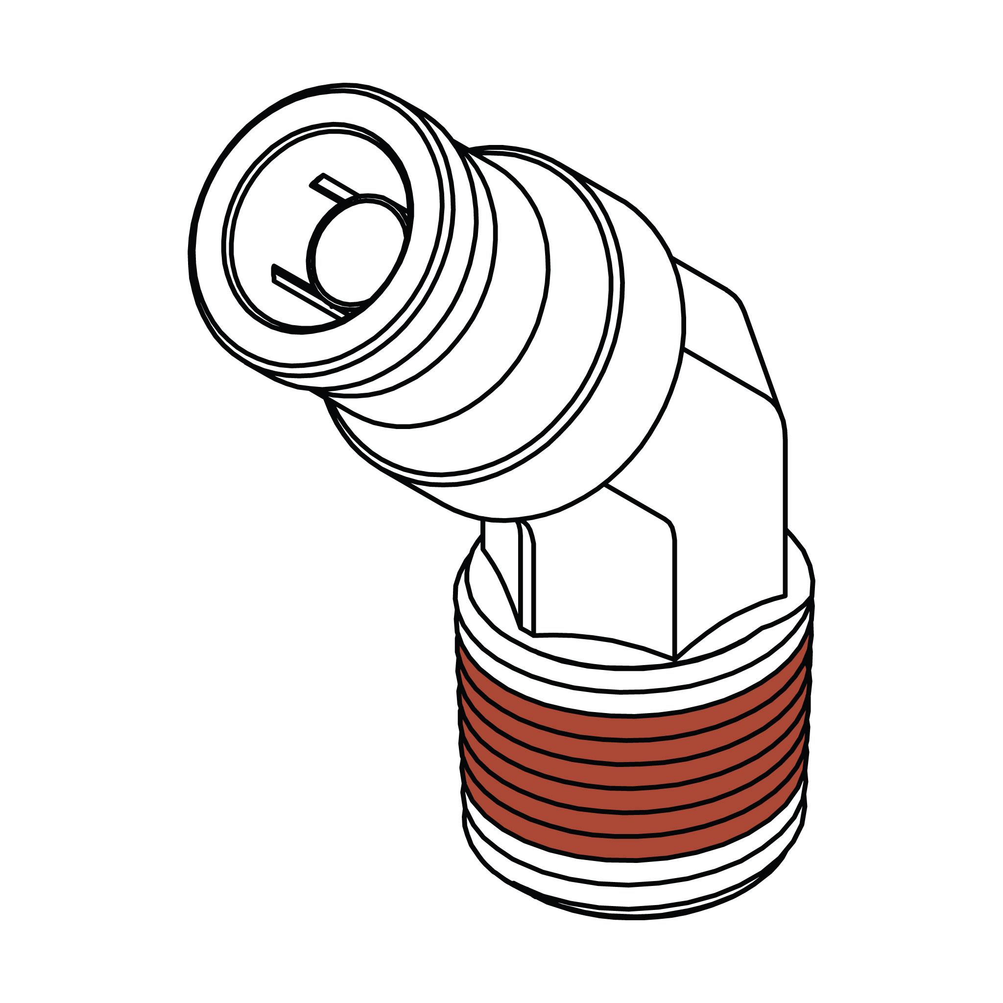 Tube to Pipe Elbow 45&deg;