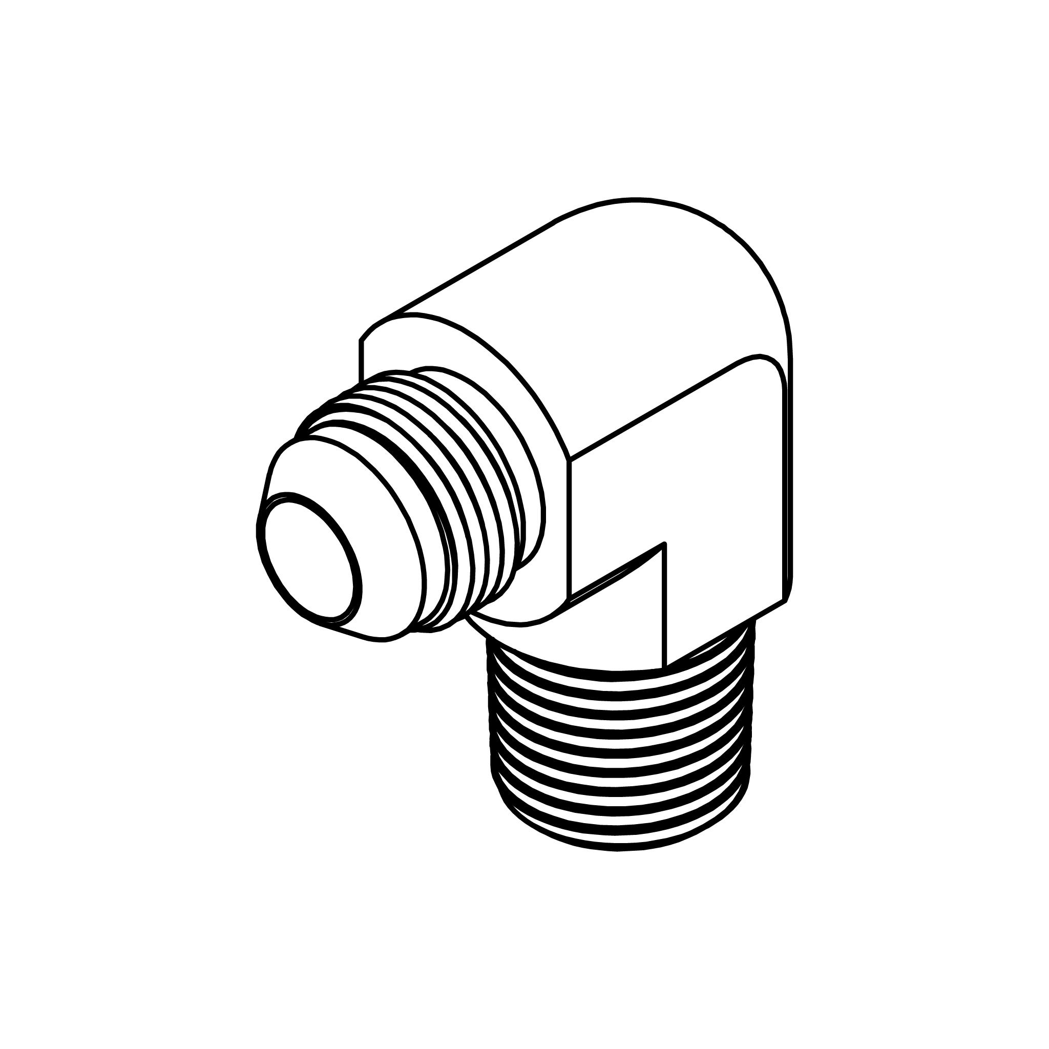 Restricted JIC to Pipe Elbow 90&deg;