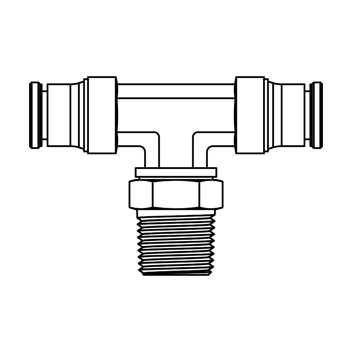 Tube to Pipe Swivel Branch Tee