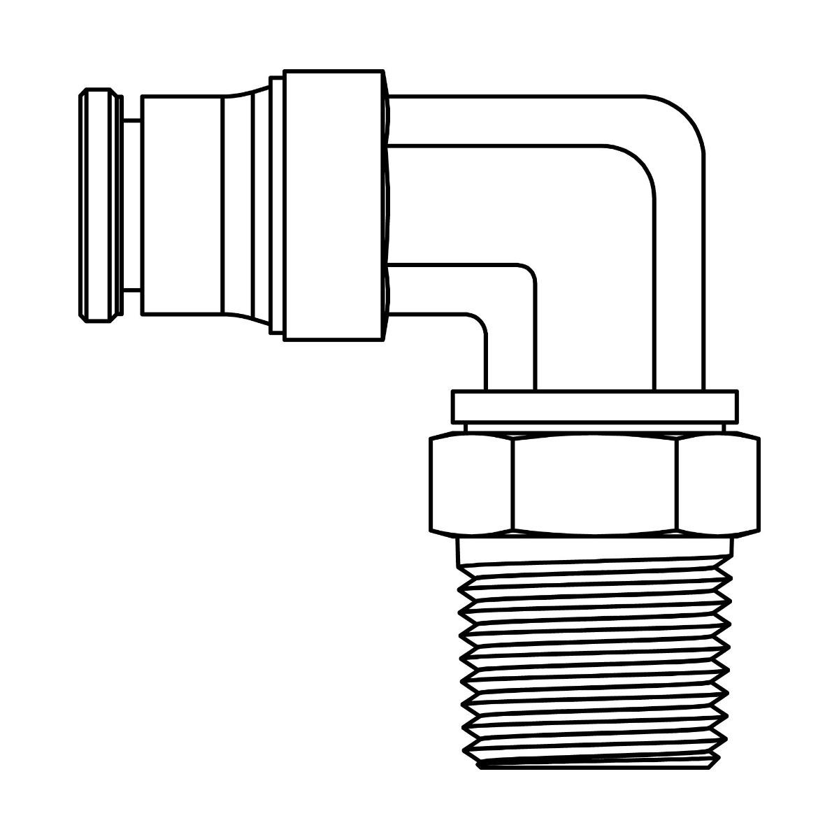 Tube to Pipe Swivel Elbow 90&deg;