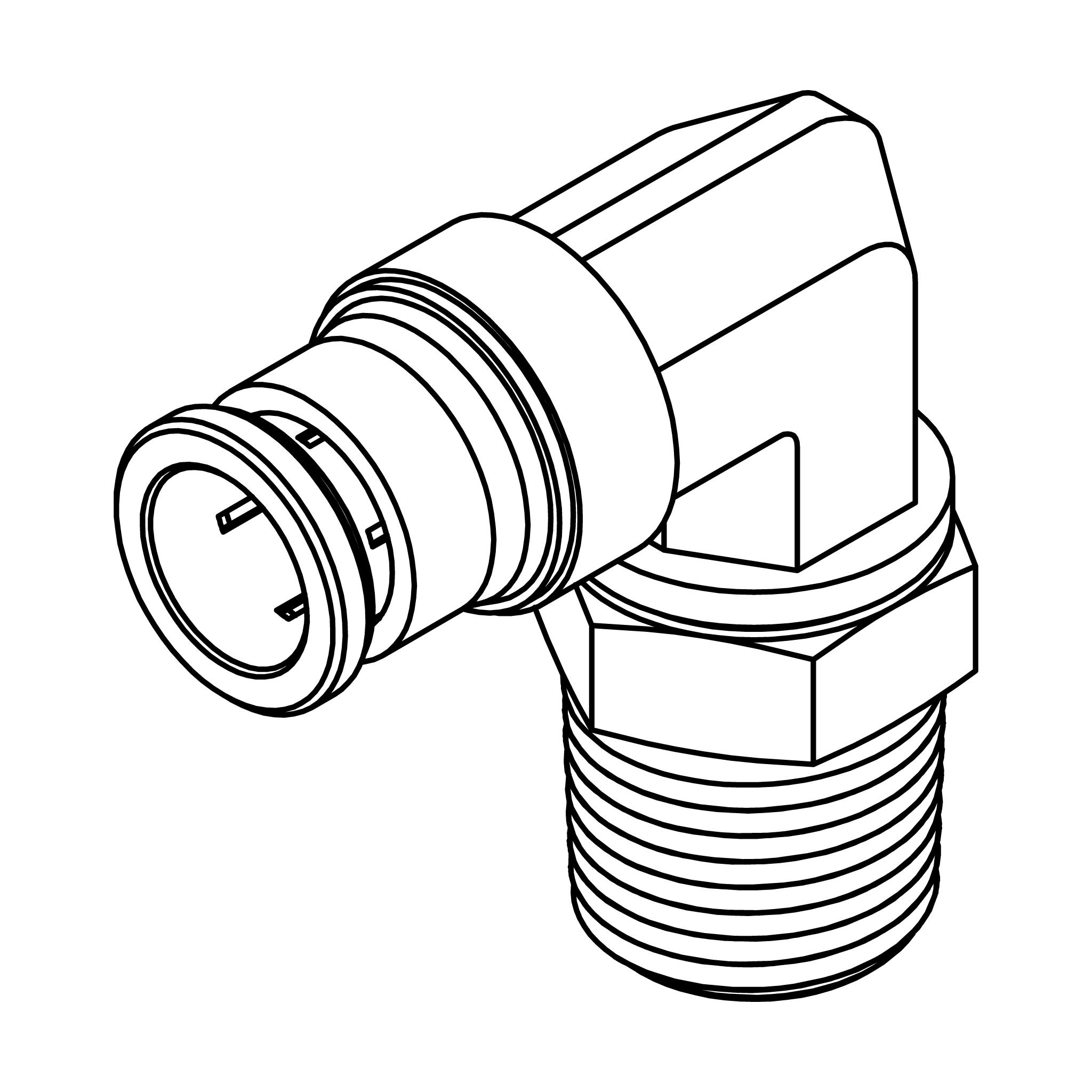 Tube to Pipe Swivel Elbow 90&deg;