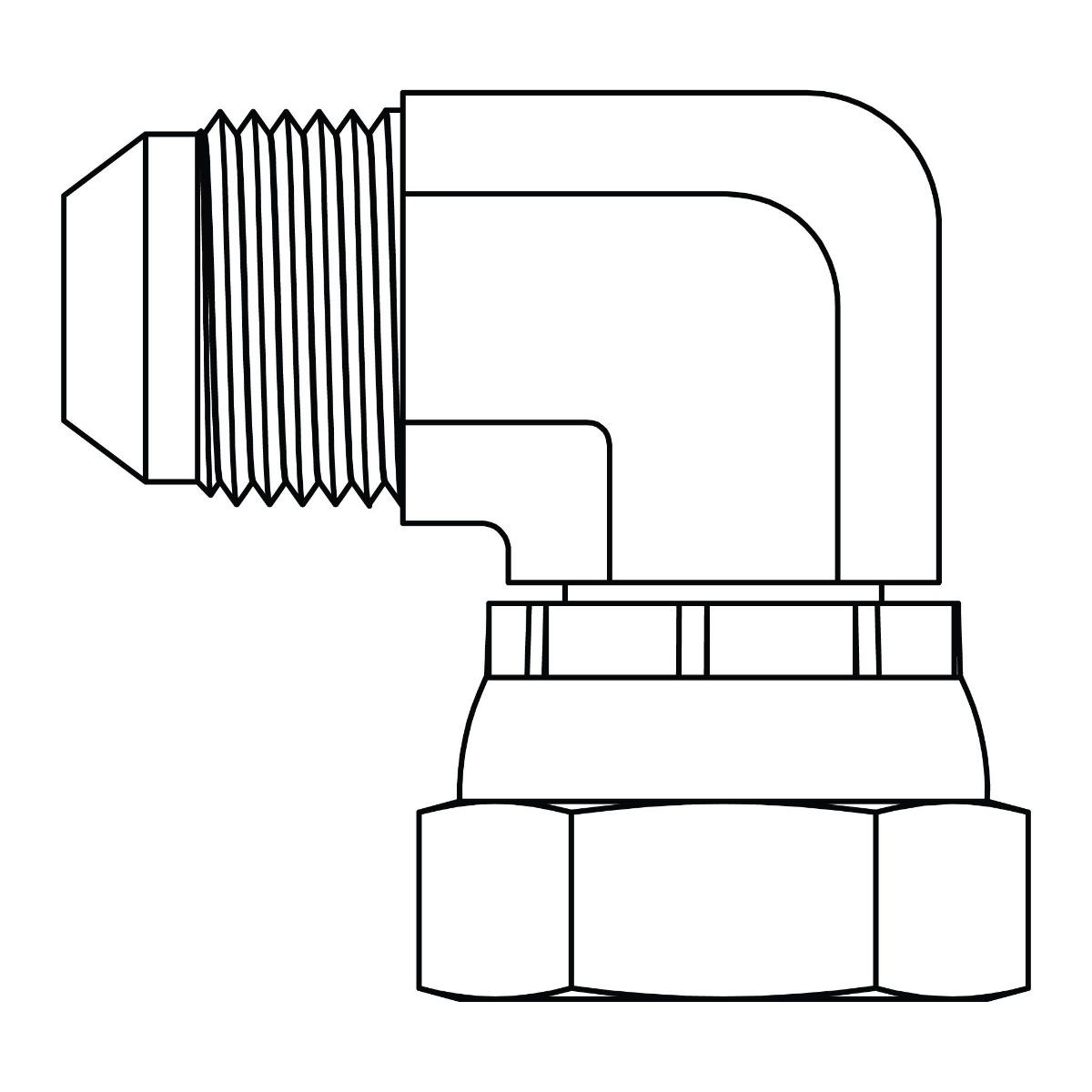 JIC to BSPP Swivel Elbow 90&deg;