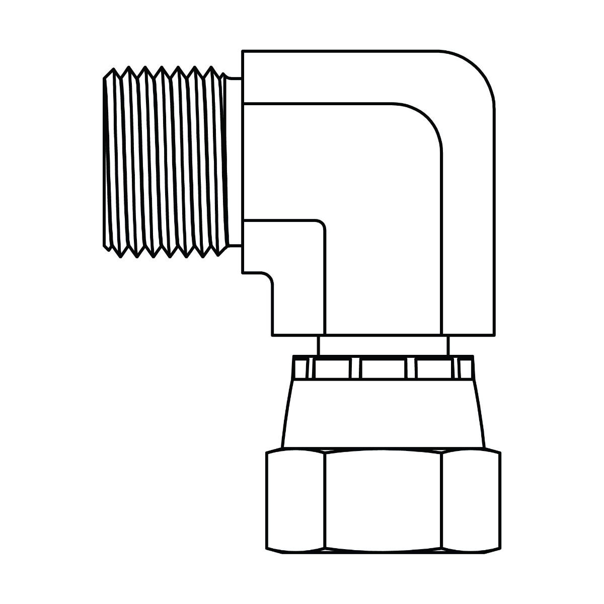 BSPP to JIC Swivel Elbow 90&deg;