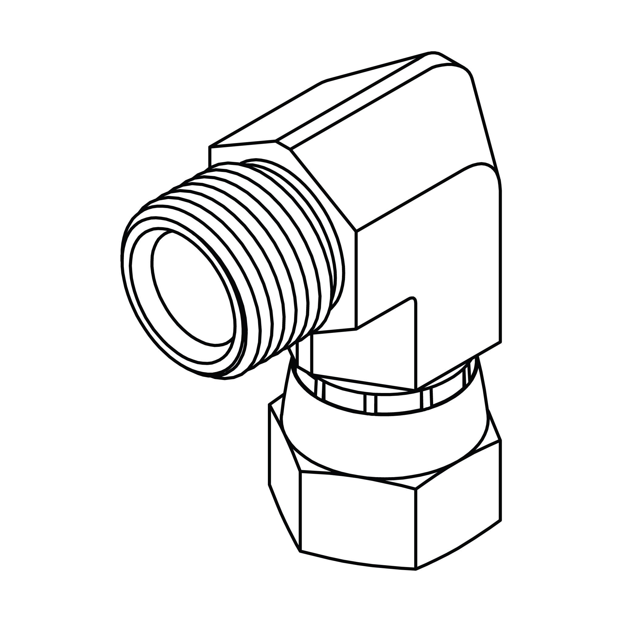 BSPP to JIC Swivel Elbow 90&deg;