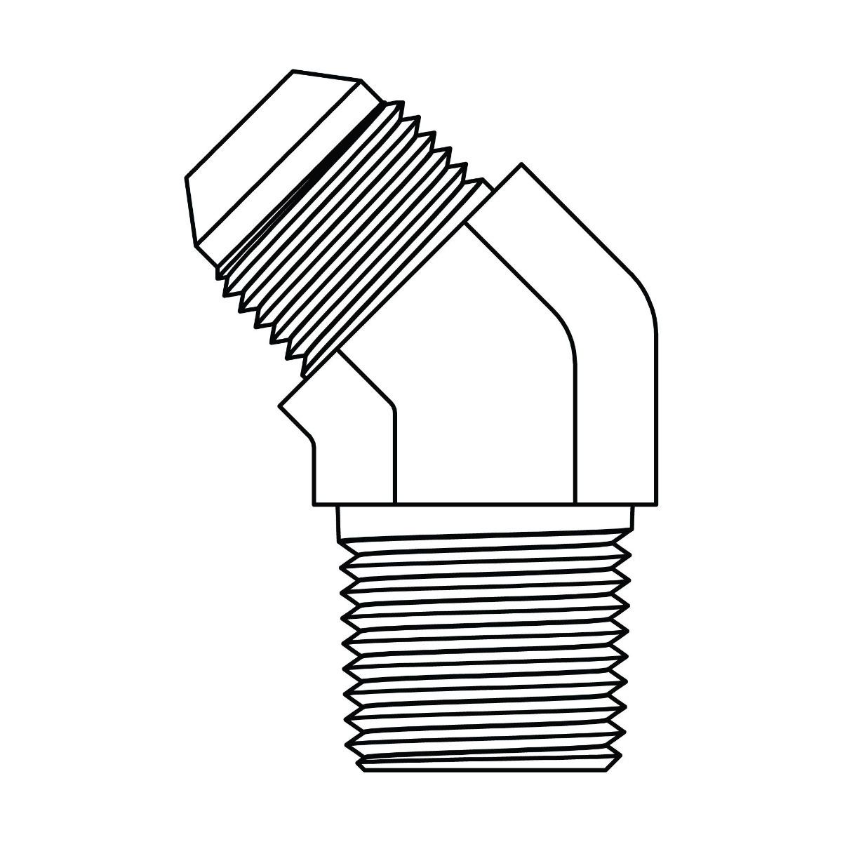 JIC to BSPT Elbow 45&deg;