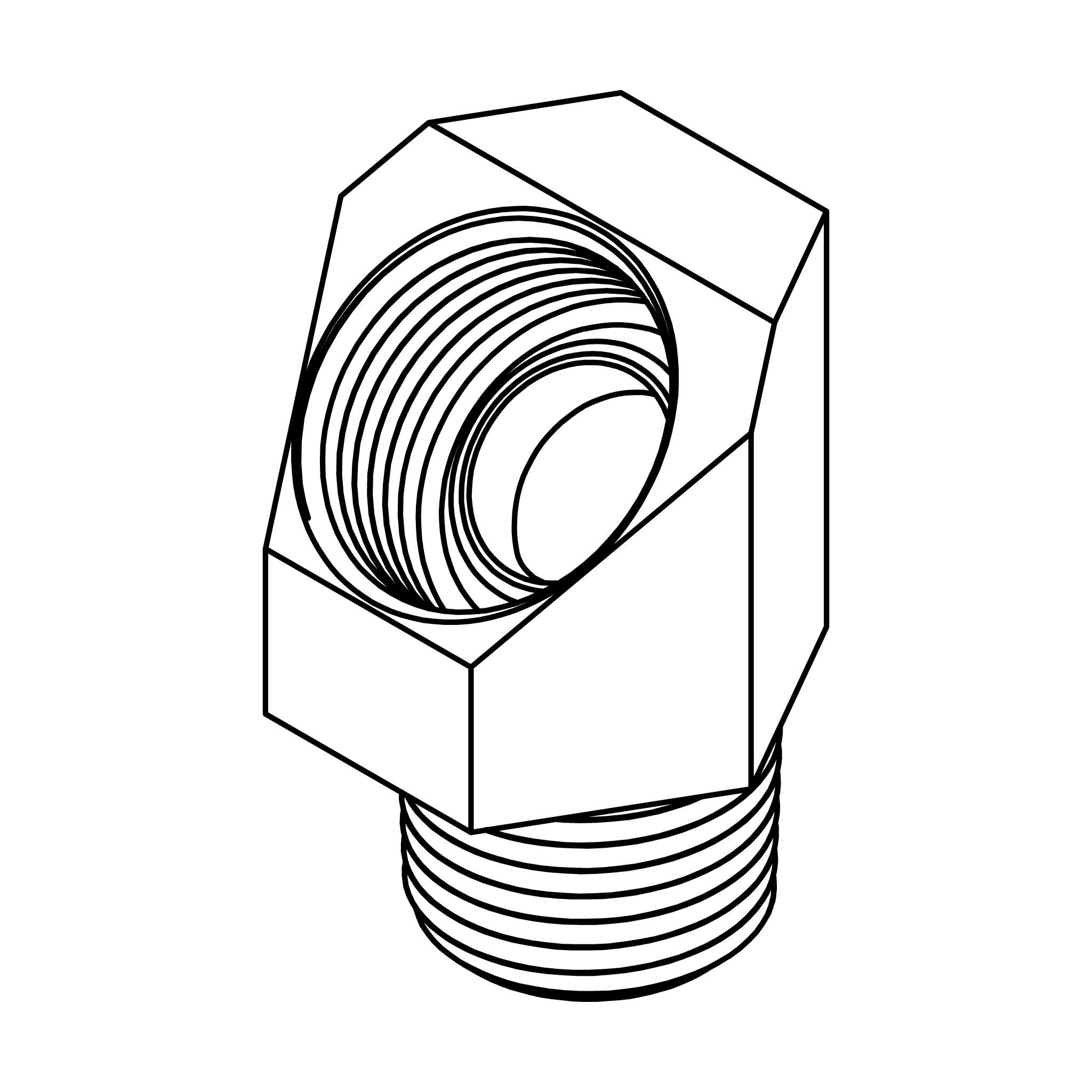 Tube to Pipe Elbow 45&deg;