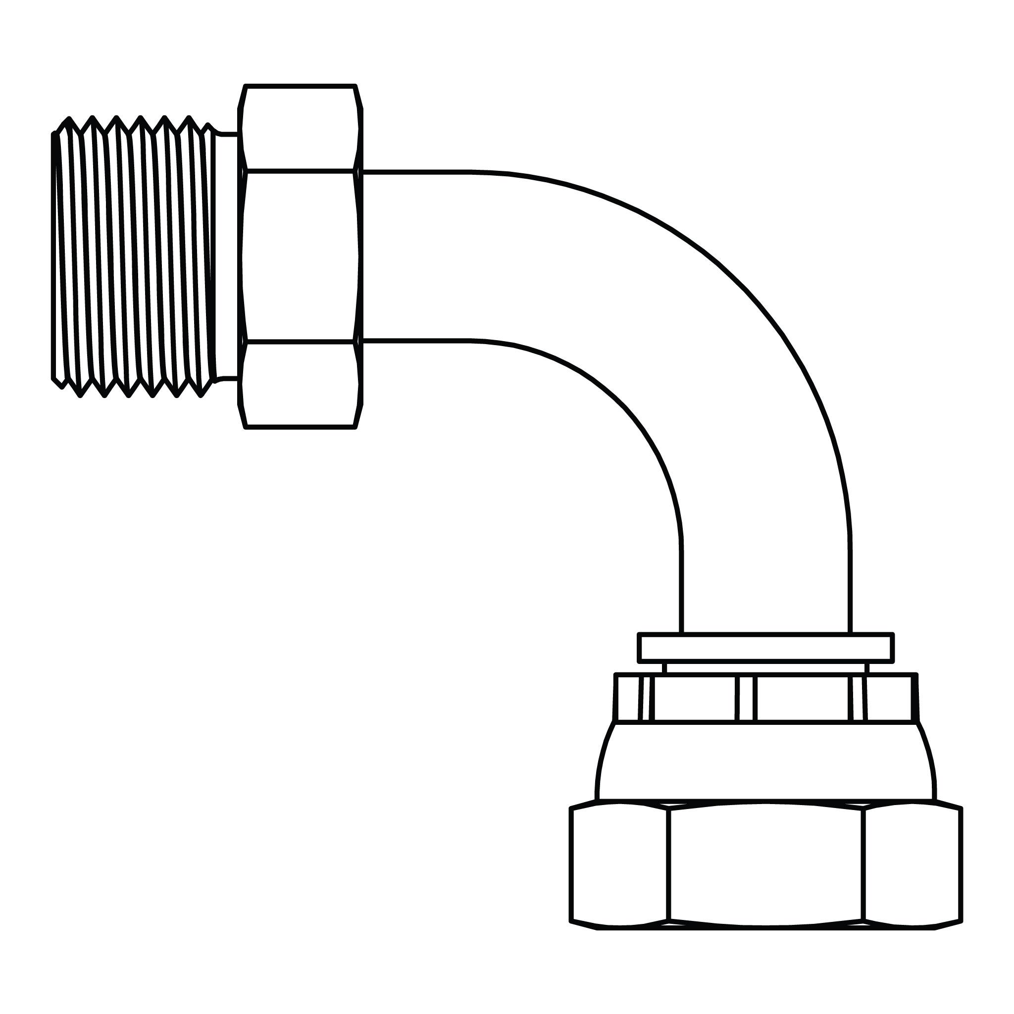 BSPP to BSPP Swivel Elbow 90&deg; Bent Tube