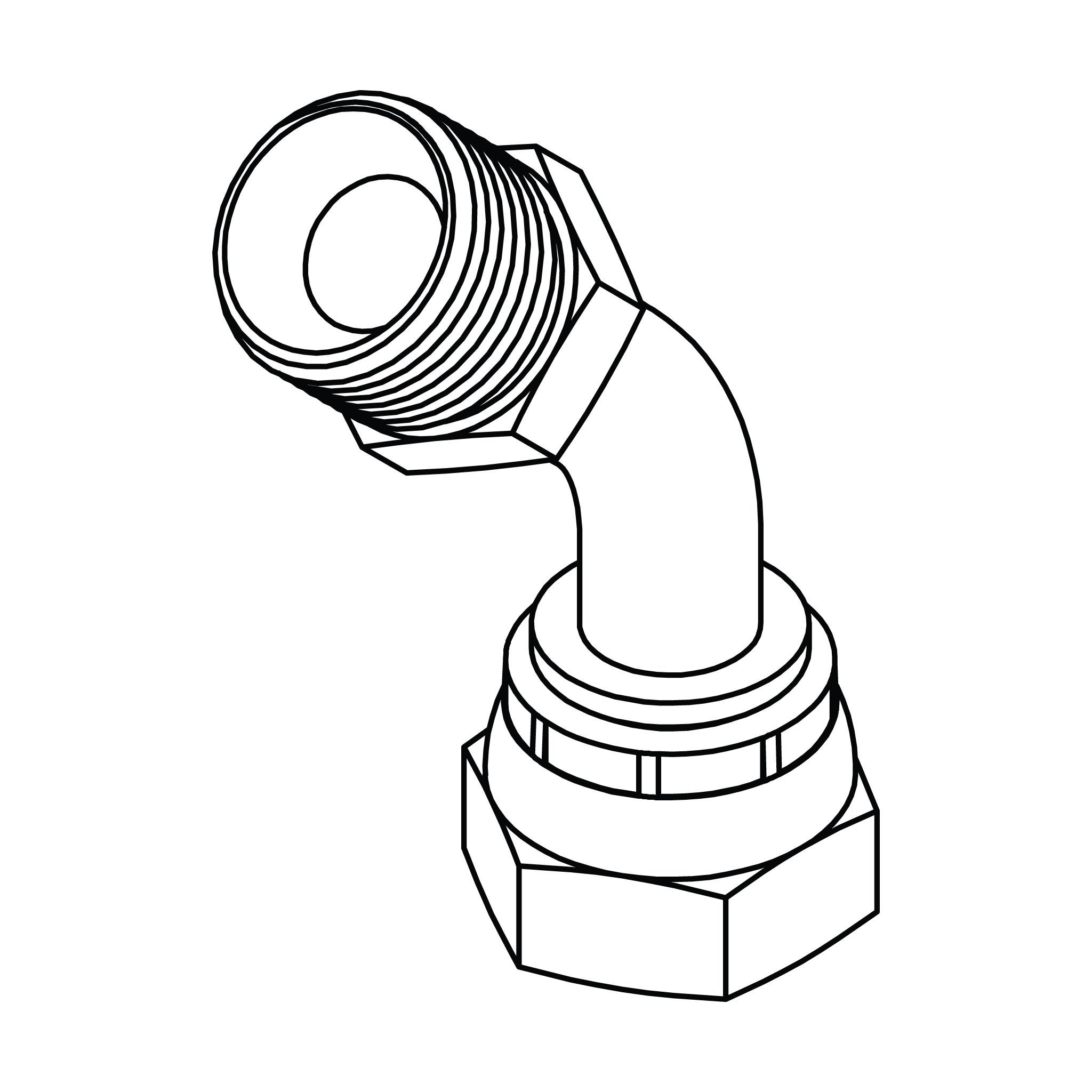 BSPP to BSPP Swivel Elbow 45&deg; Bent Tube