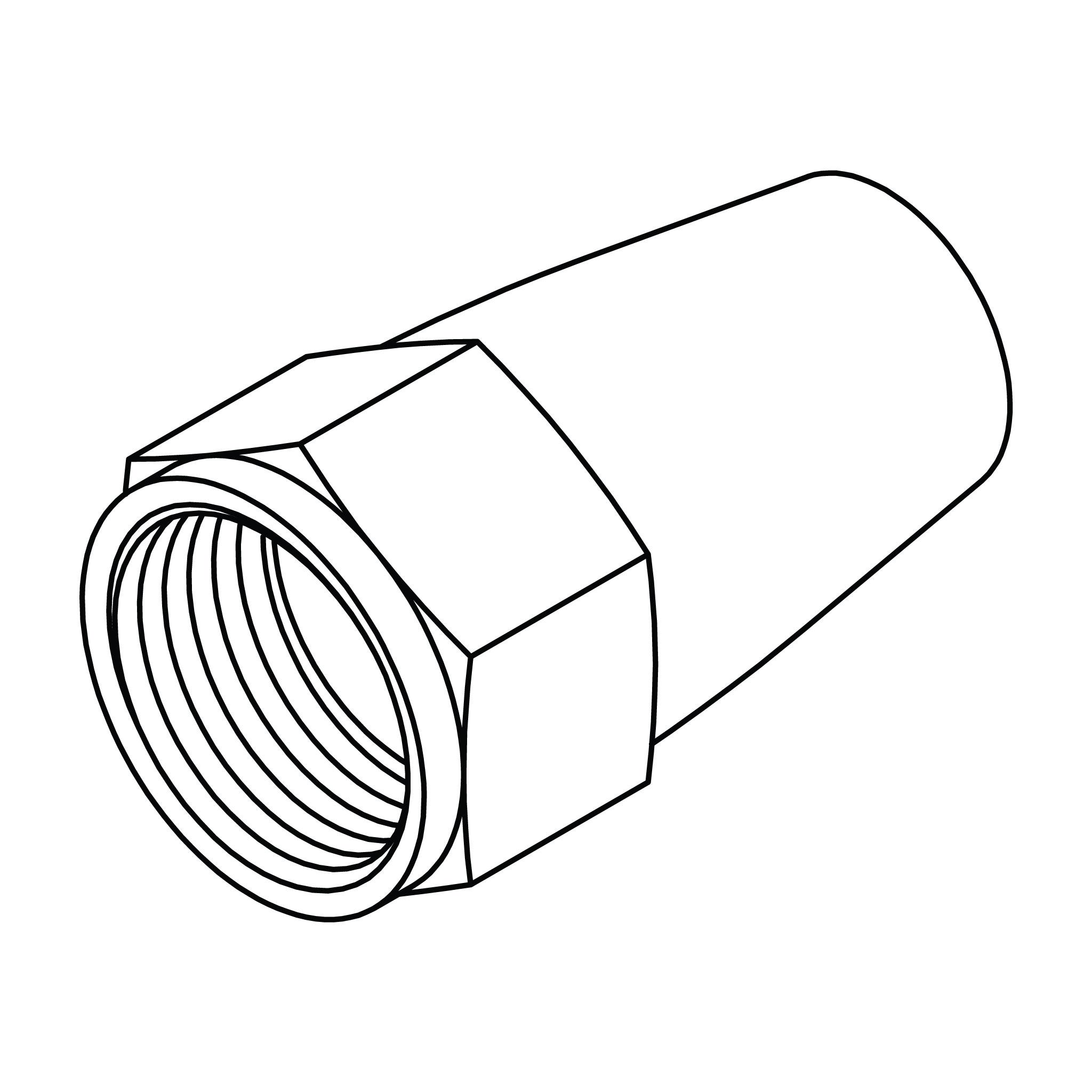 SAE 45&deg; Long Nut