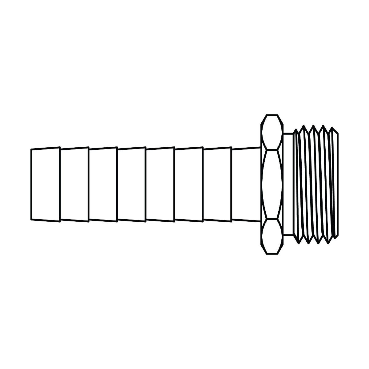 Long Shank Garden Hose Barb (GHB) to GHT
