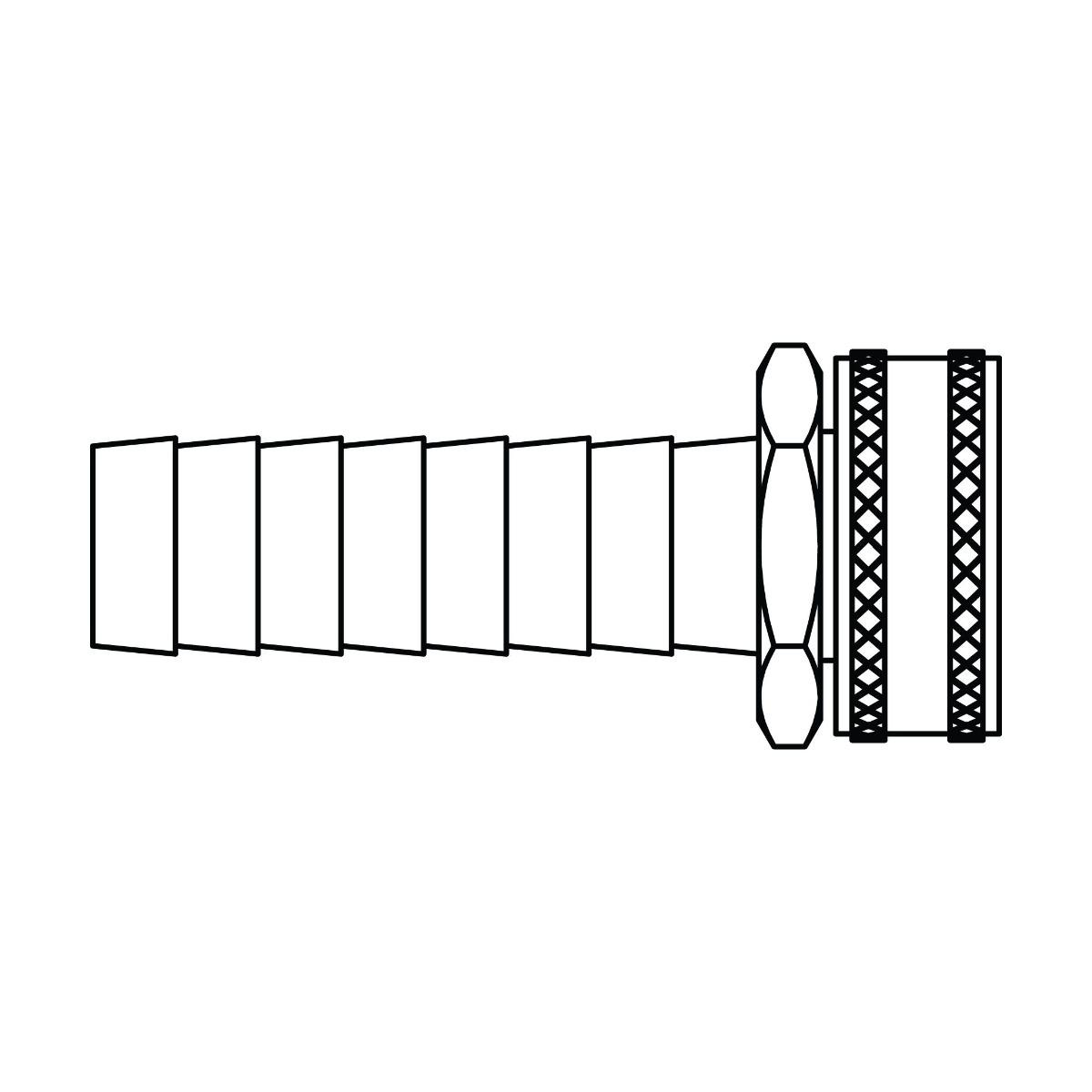 Long Shank Garden Hose Barb (GHB) to GHT