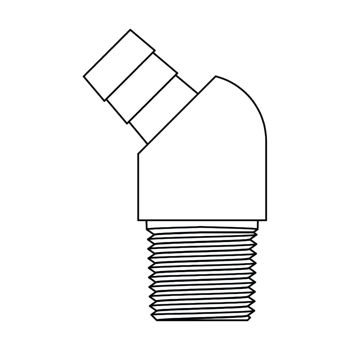 Hose Barb to Pipe Elbow 45&deg;