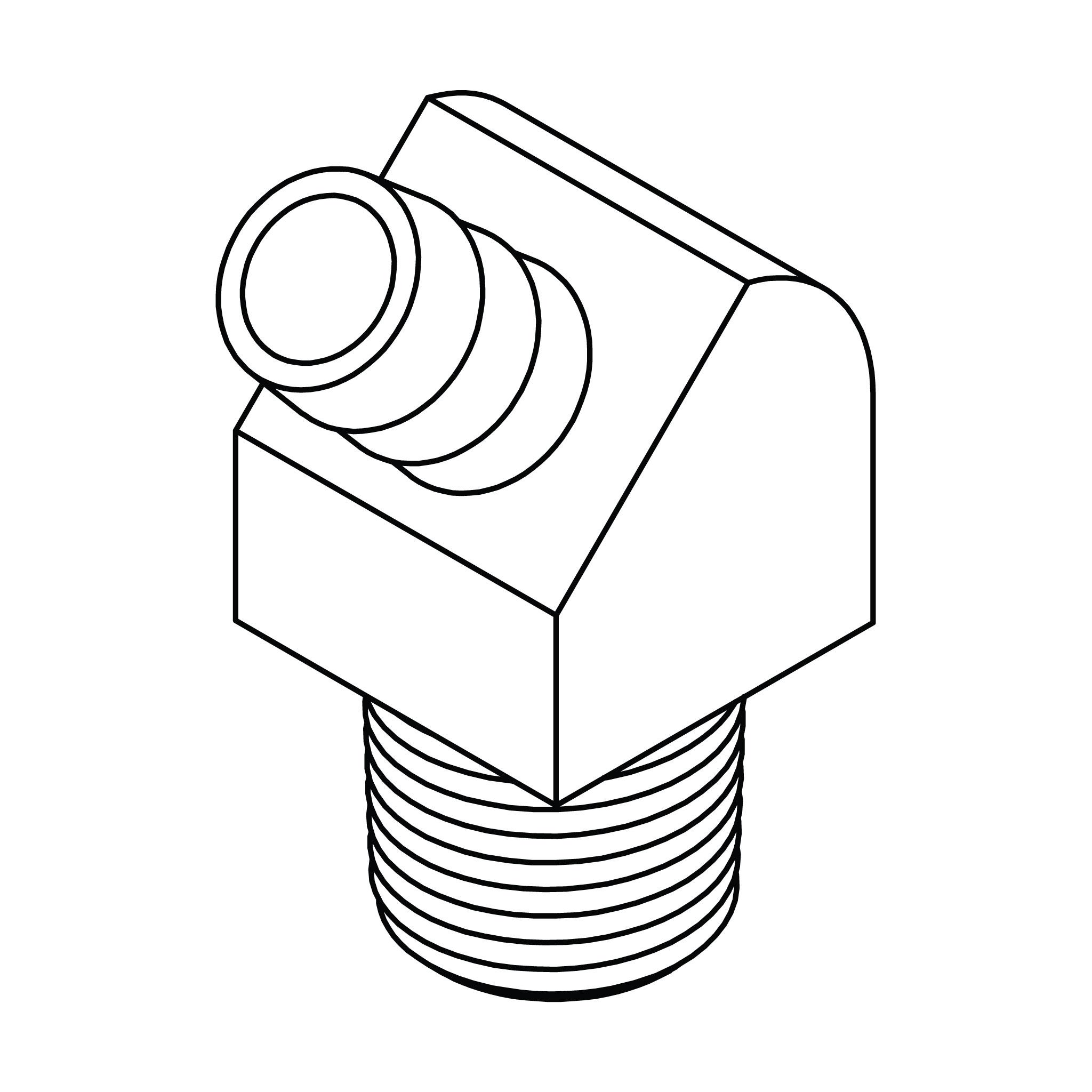 Hose Barb to Pipe Elbow 45&deg;