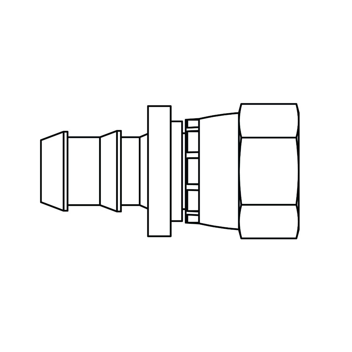Push-on Barb to SAE 45&deg; Swivel