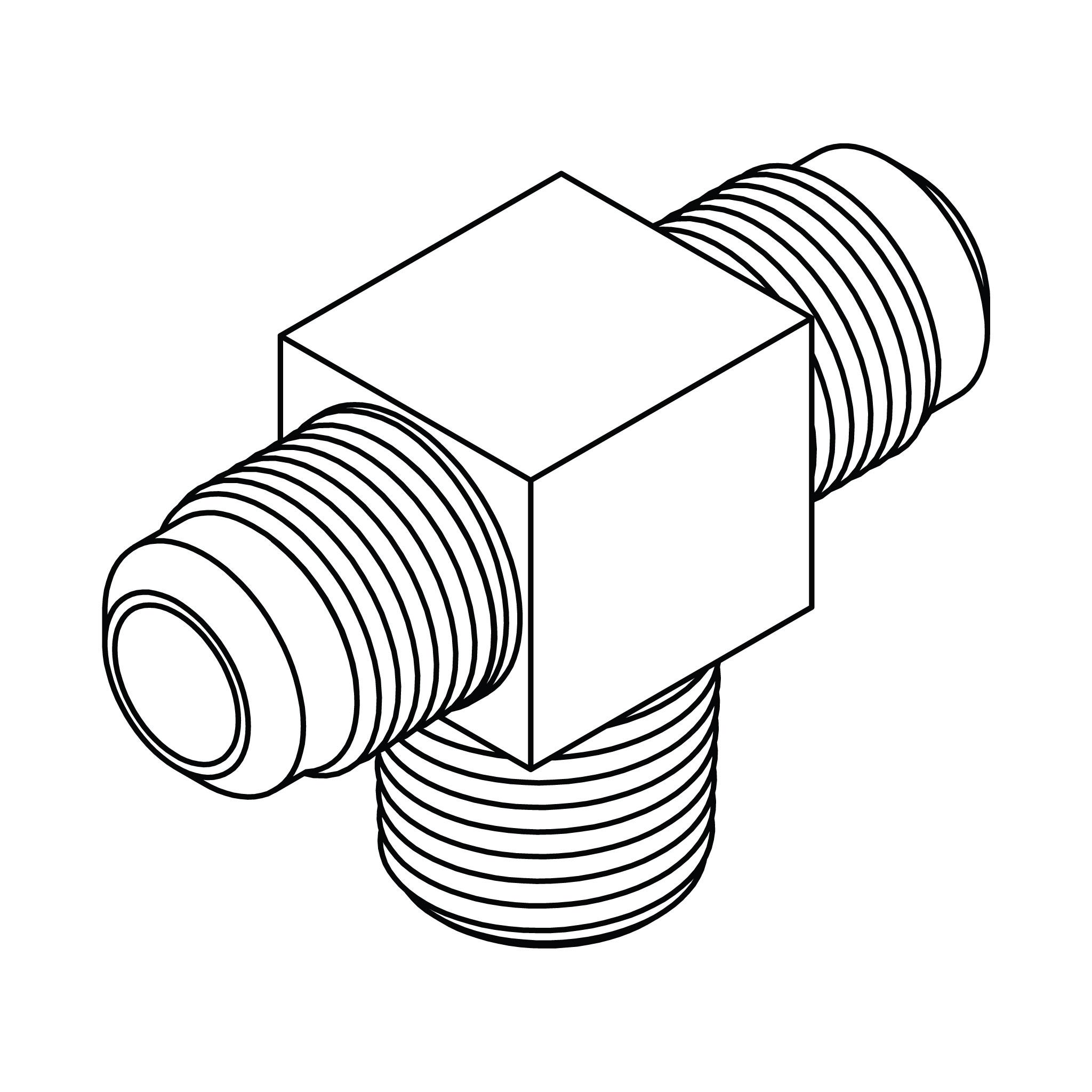 SAE 45&deg; Tube to Pipe Branch Tee