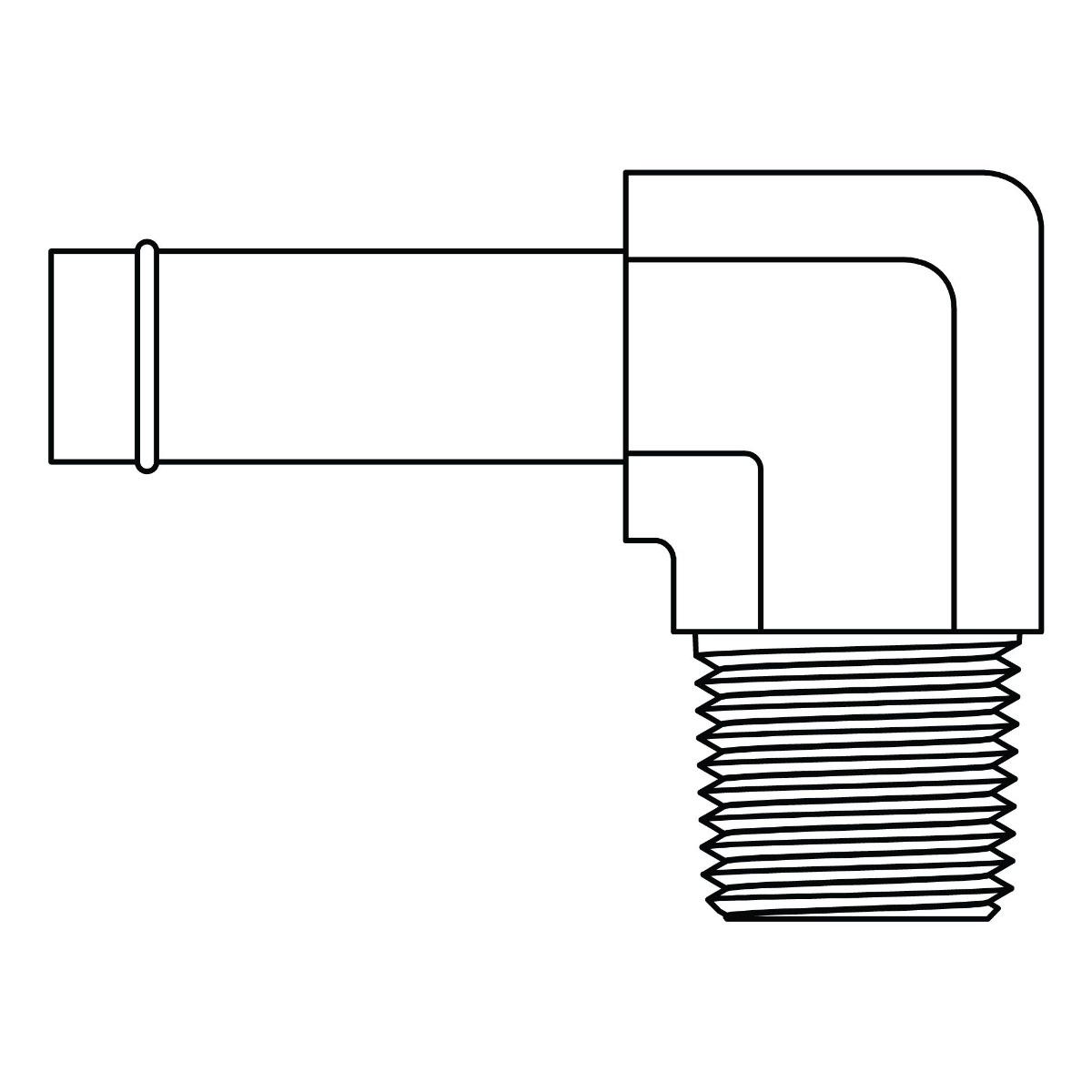Beaded Hose to Pipe Elbow 90&deg;