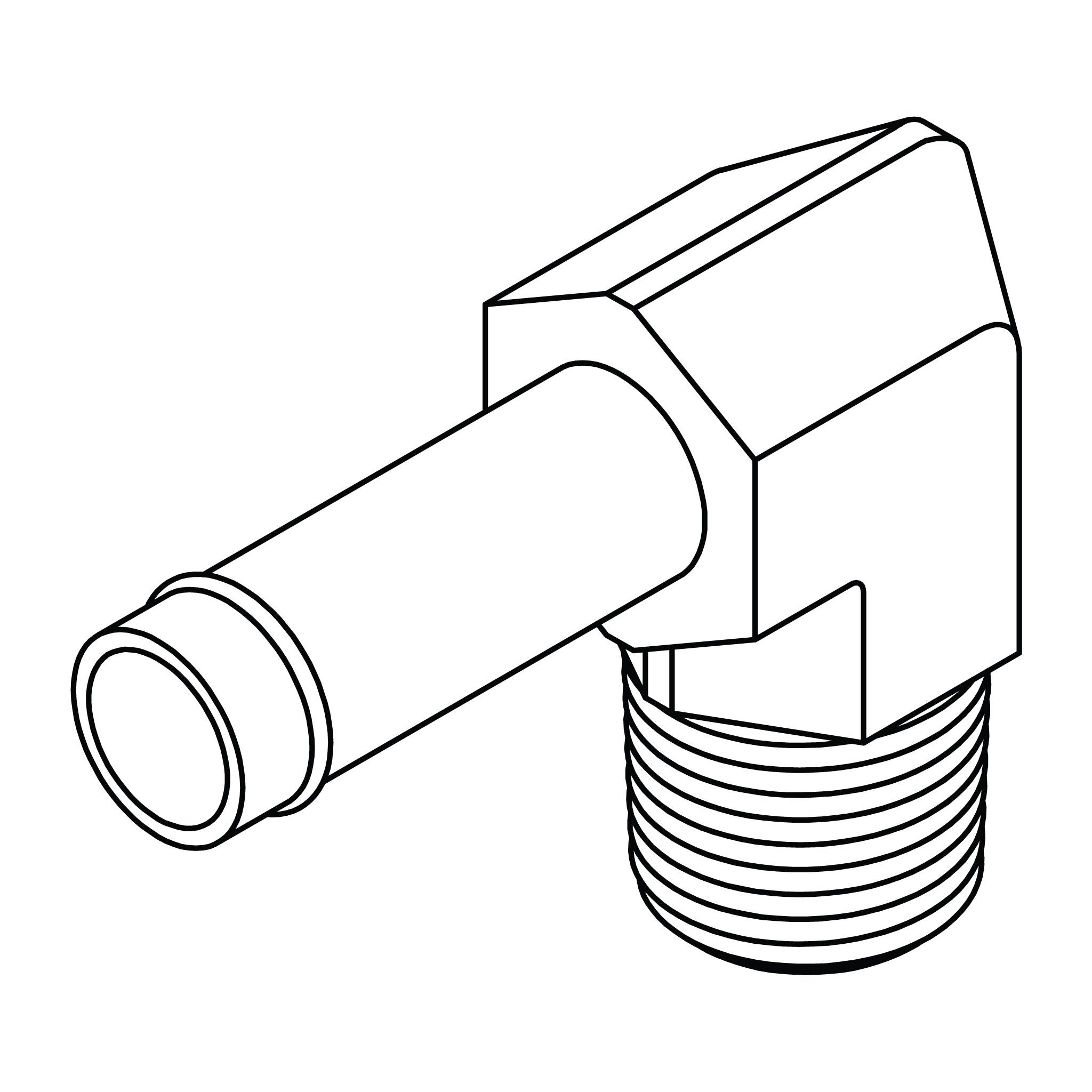 Beaded Hose to Pipe Elbow 90&deg;