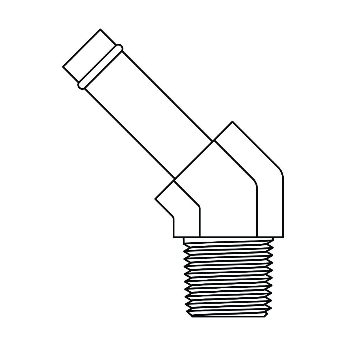 Beaded Hose to Pipe Elbow 45&deg;