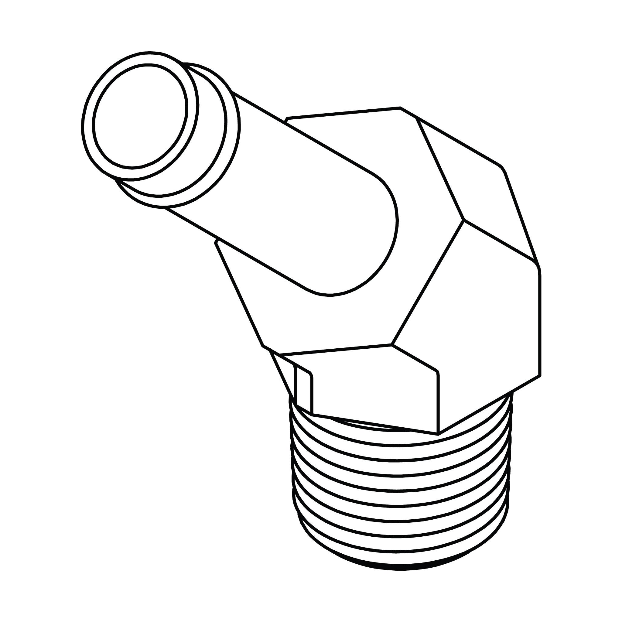 Beaded Hose to Pipe Elbow 45&deg;