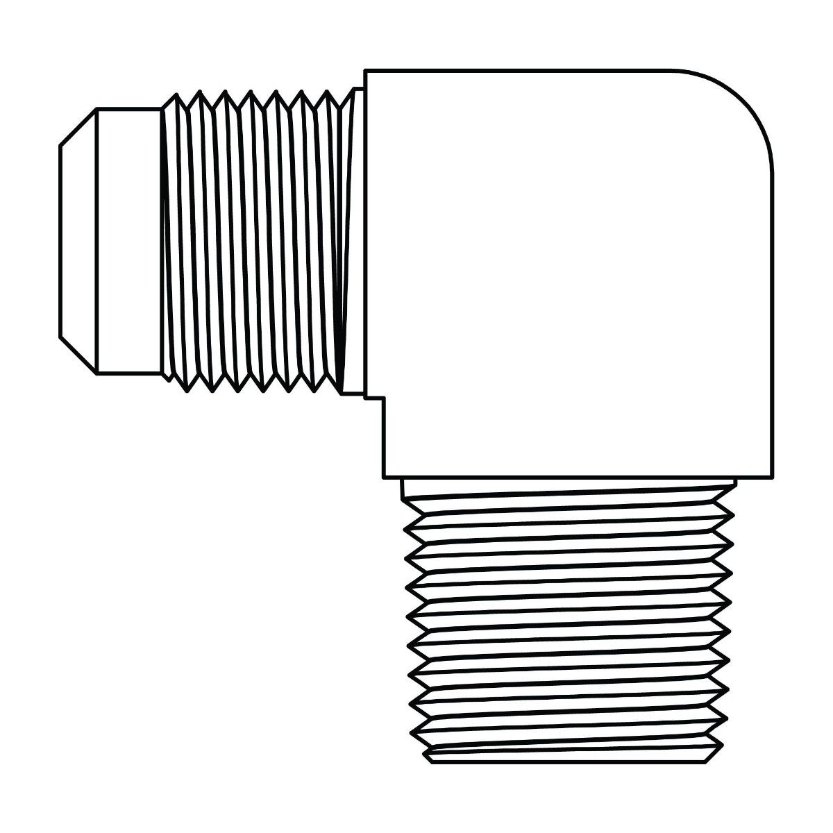 SAE 45&deg; Tube to Pipe Elbow 90&deg;