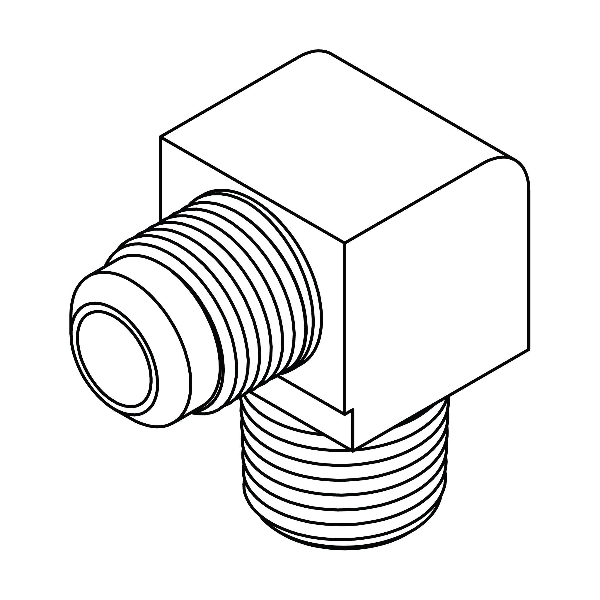 SAE 45&deg; Tube to Pipe Elbow 90&deg;