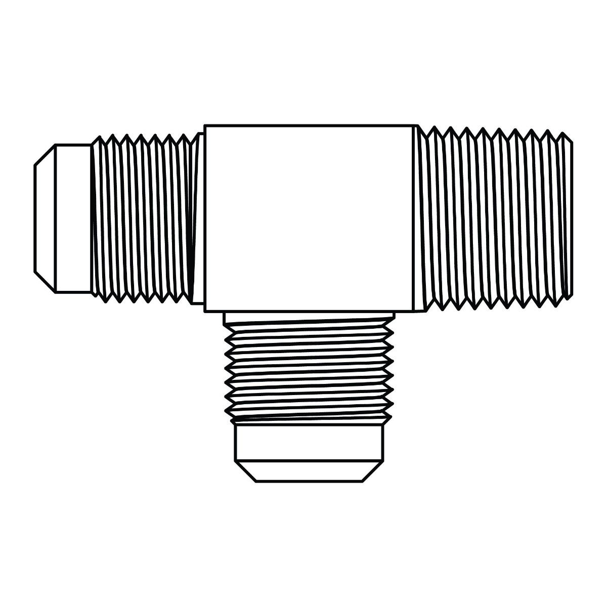 SAE 45&deg; Tube to Pipe Run Tee