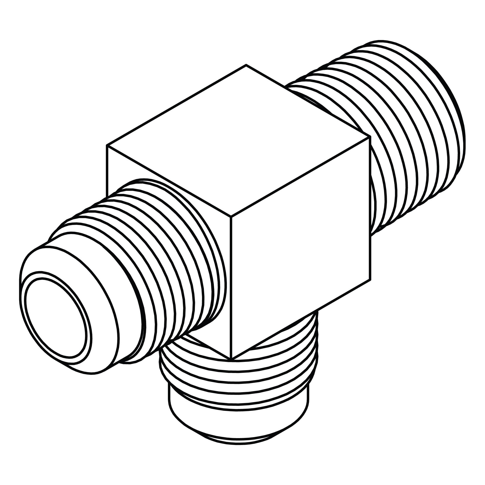 SAE 45&deg; Tube to Pipe Run Tee
