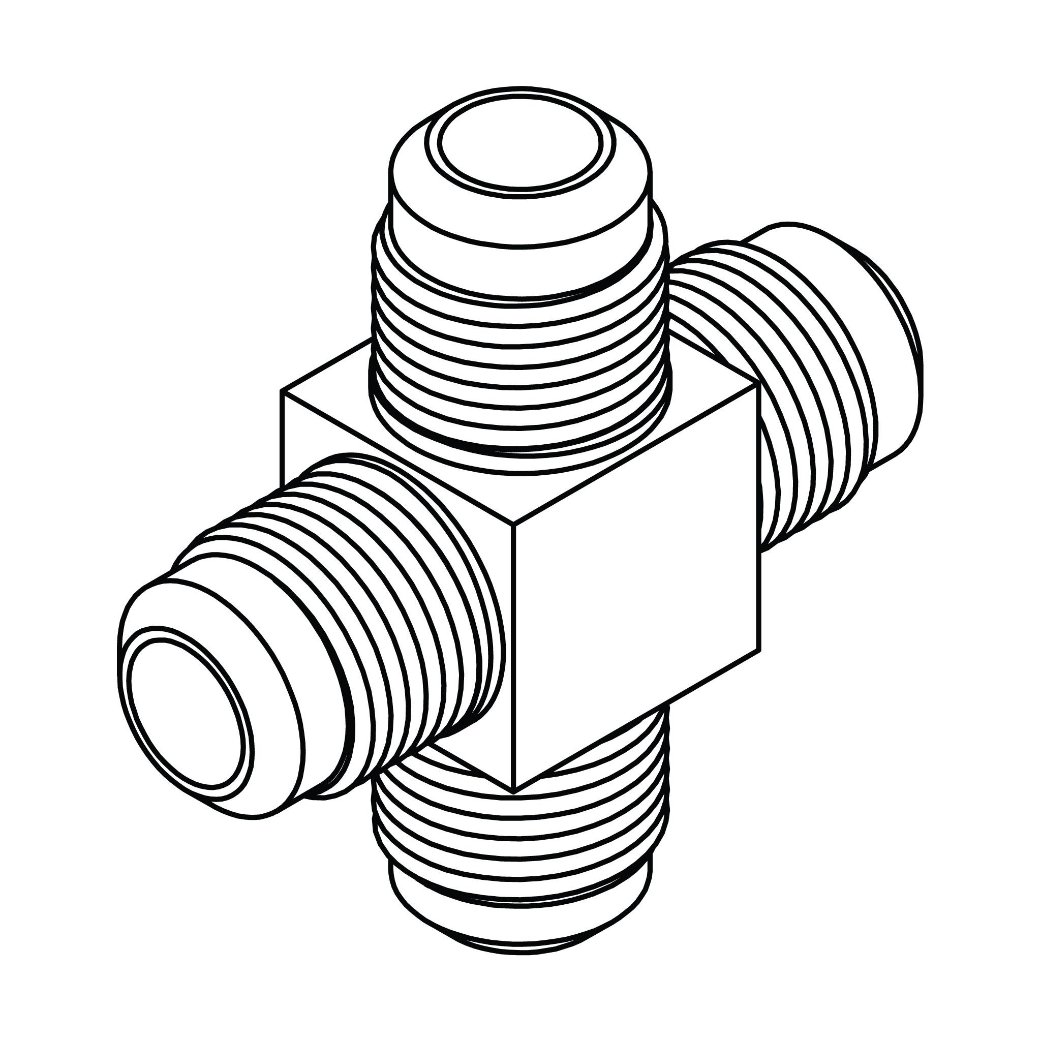 SAE 45&deg; Tube Union Cross