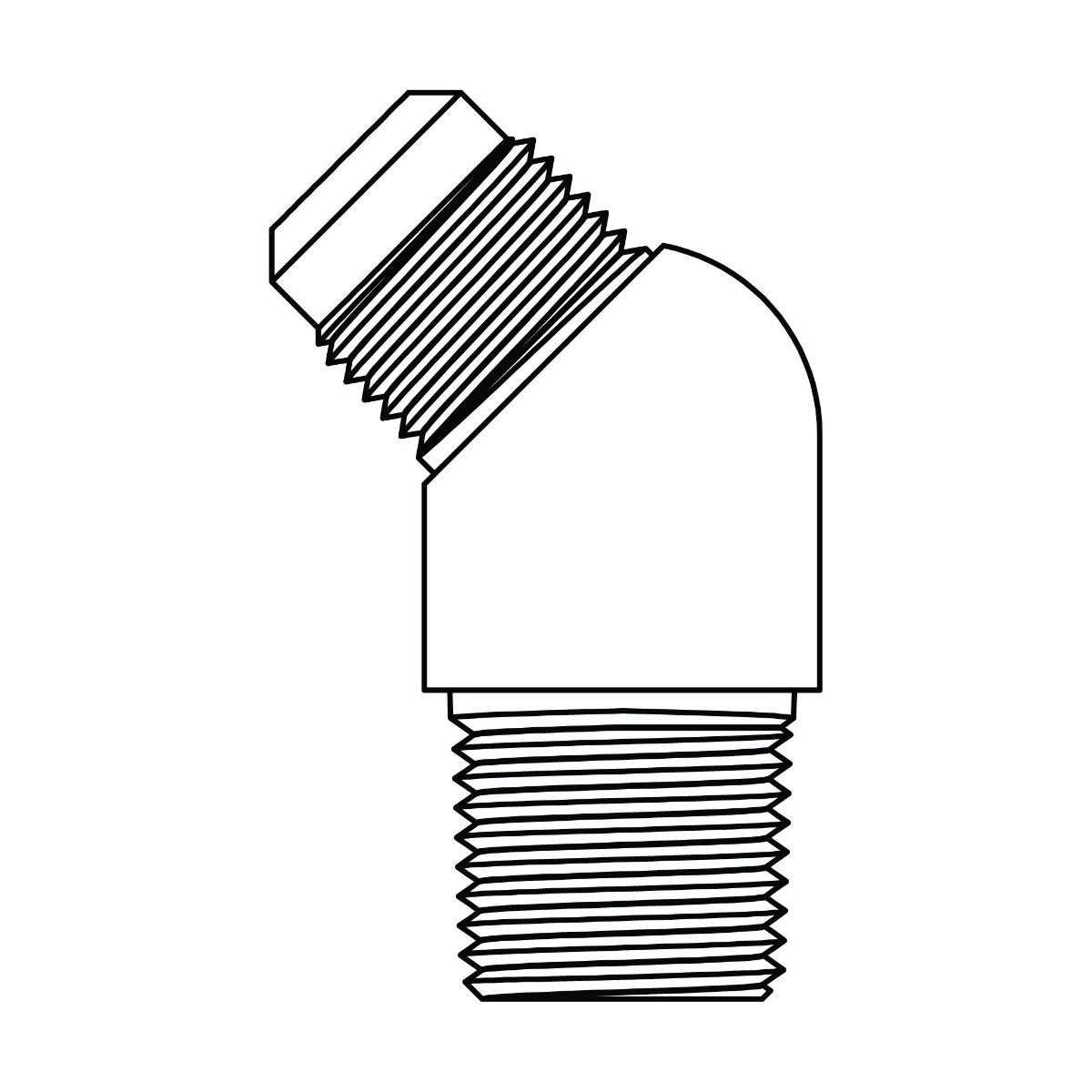 SAE 45&deg; Tube to Pipe Elbow 45&deg;
