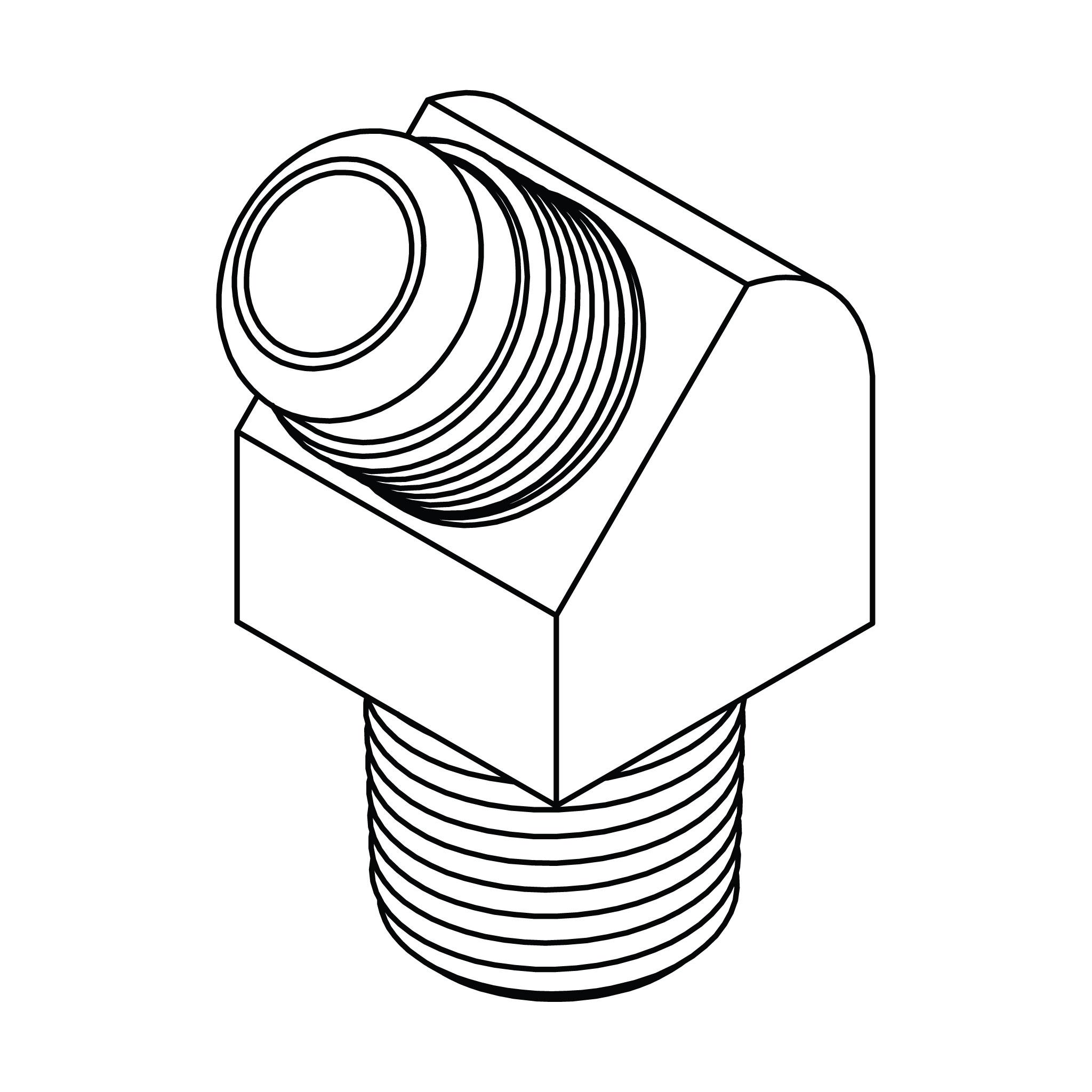 SAE 45&deg; Tube to Pipe Elbow 45&deg;