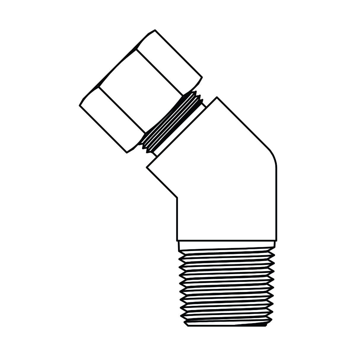 Tube to Pipe Elbow 45&deg;