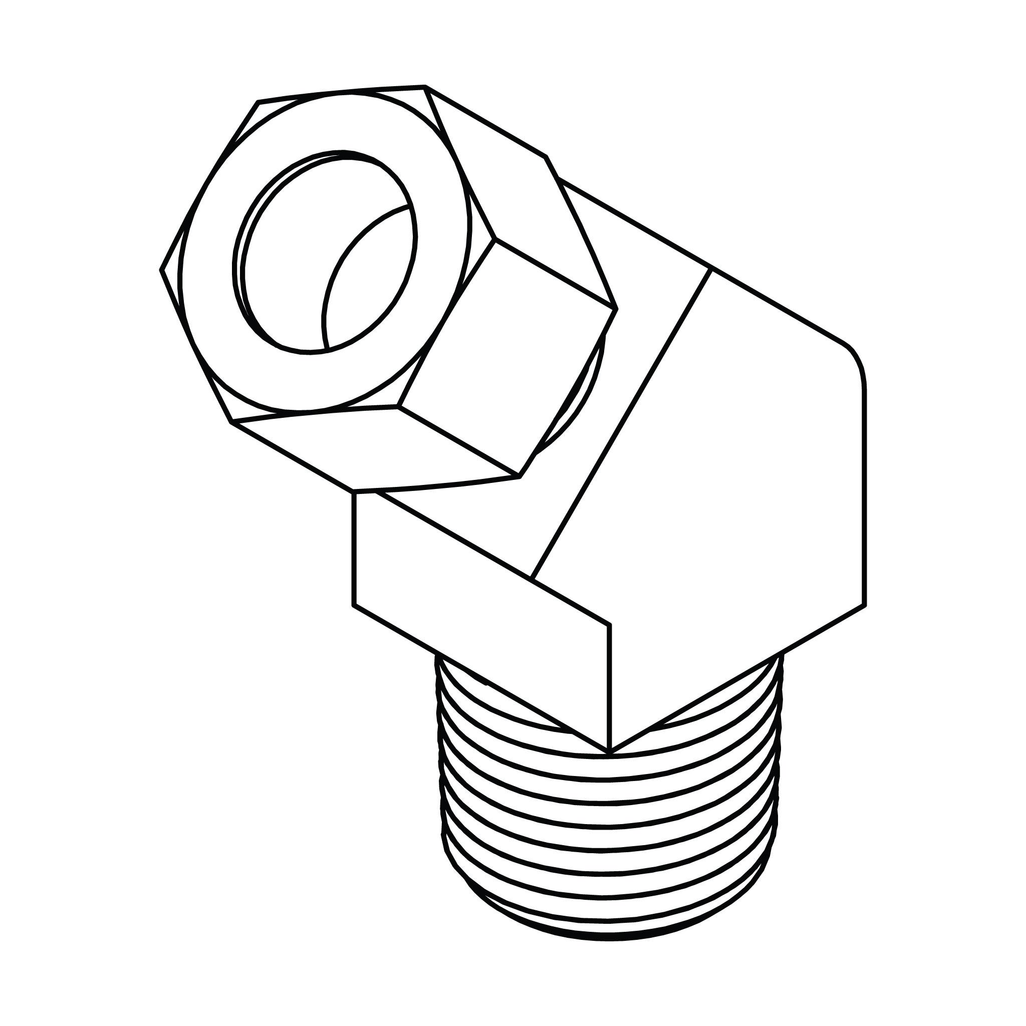 Tube to Pipe Elbow 45&deg;