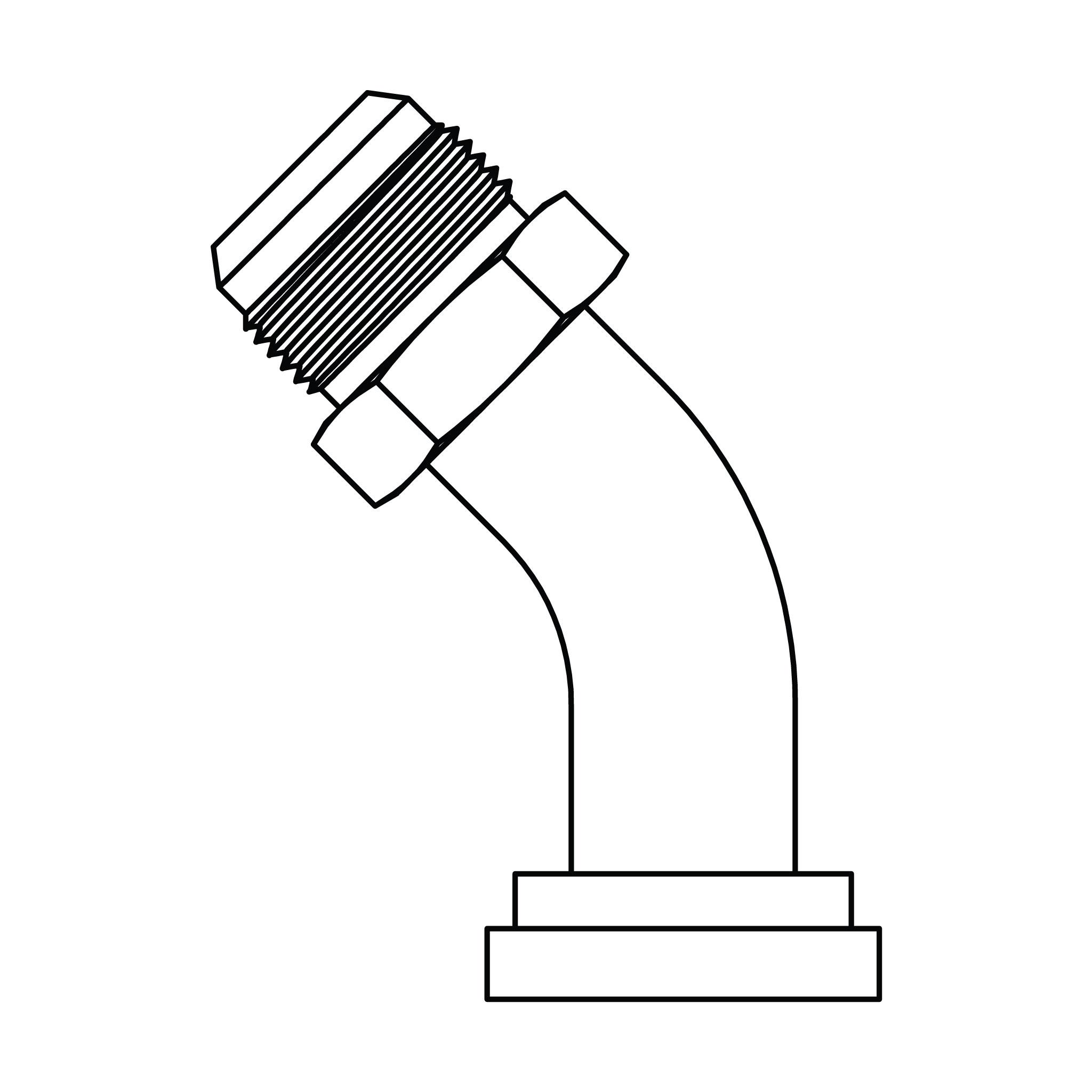 JIC to Flange Elbow 45&deg; - Code 61