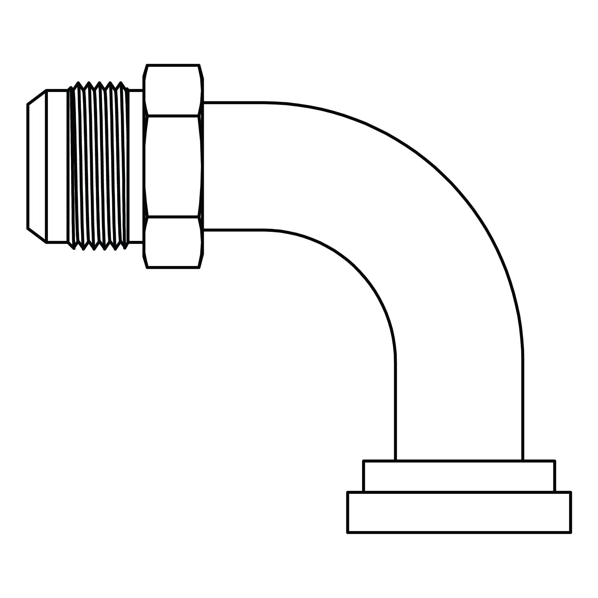 JIC to Flange Elbow 90° - Code 61