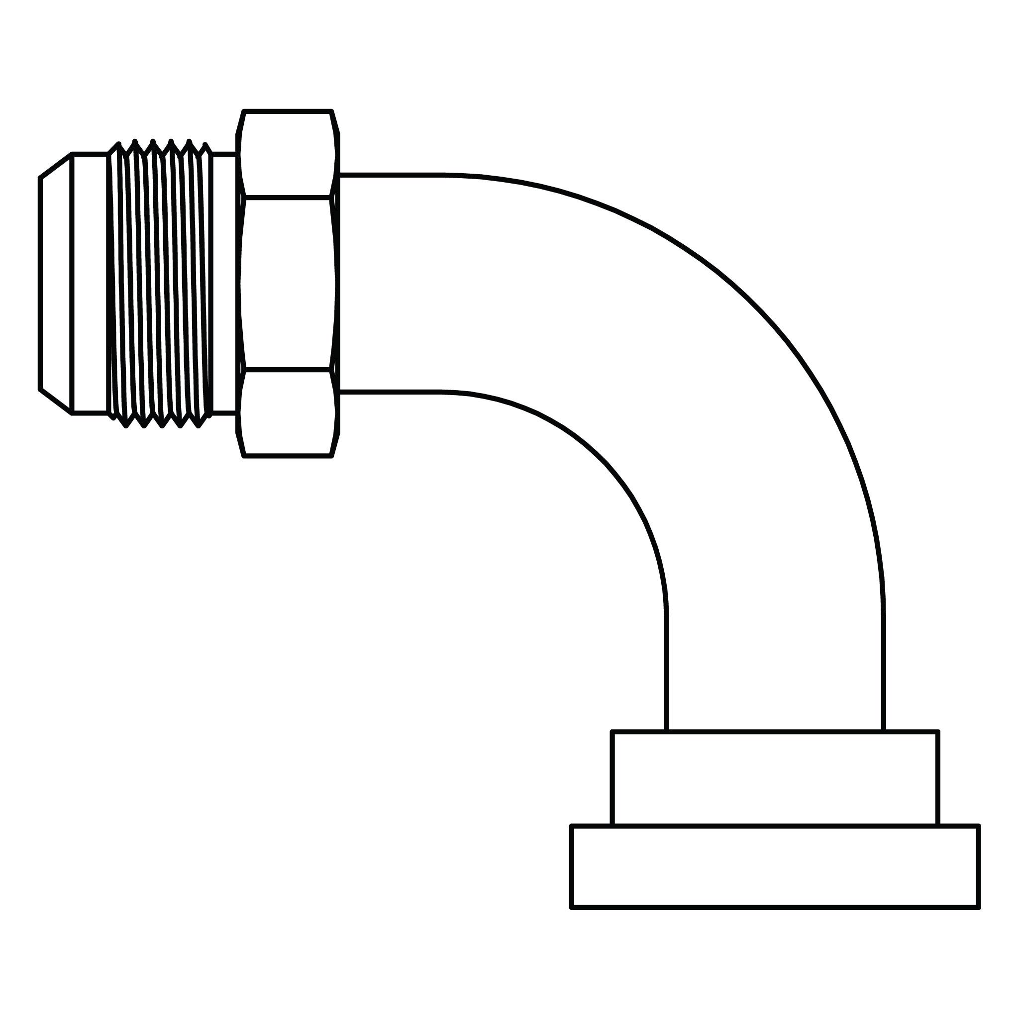 JIC to Flange Elbow 90&deg; - Code 62