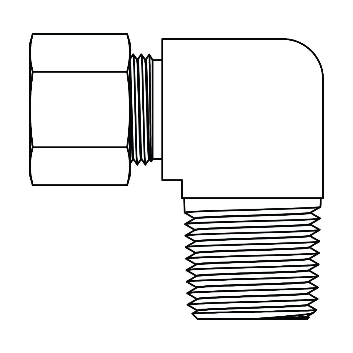 Tube to Pipe Elbow 90&deg;