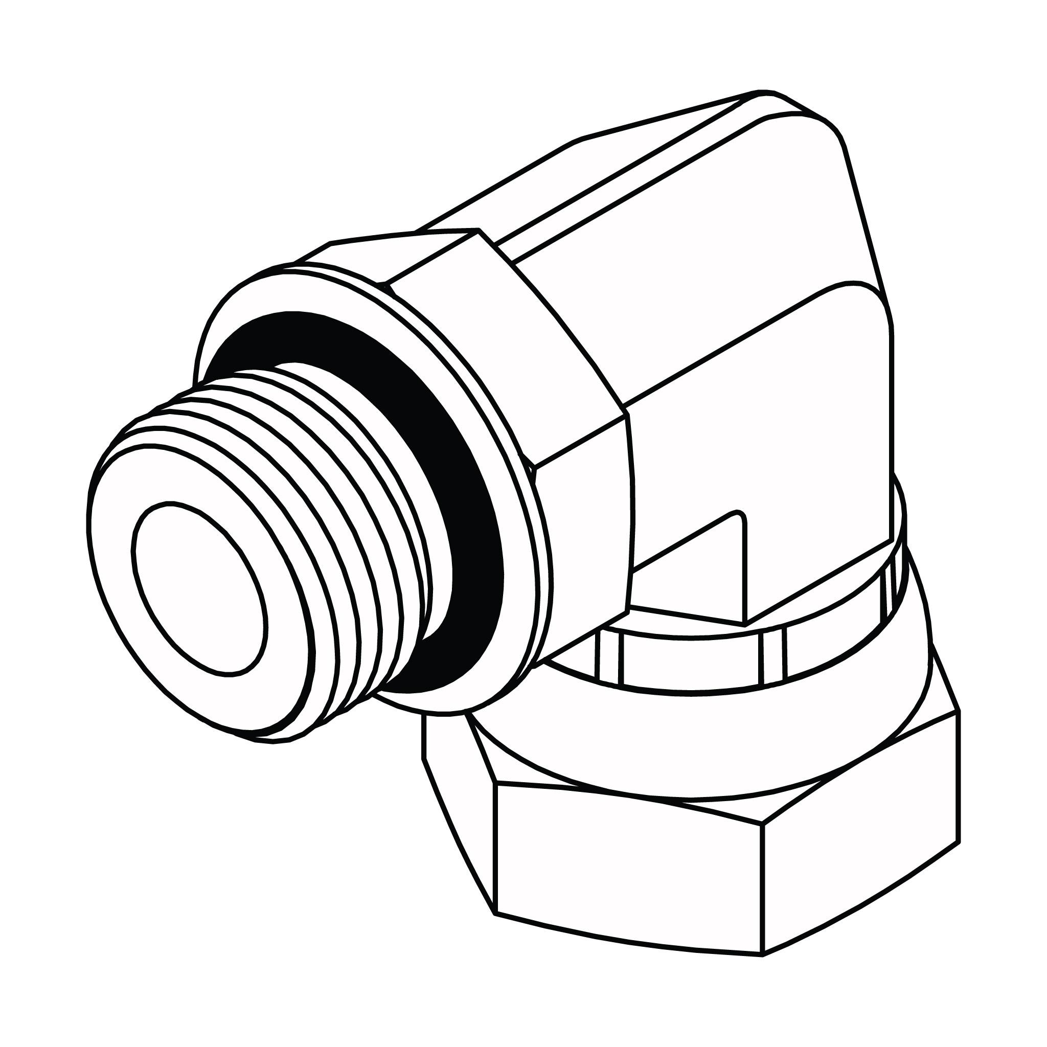 O-Ring to Pipe Swivel Elbow 90&deg;